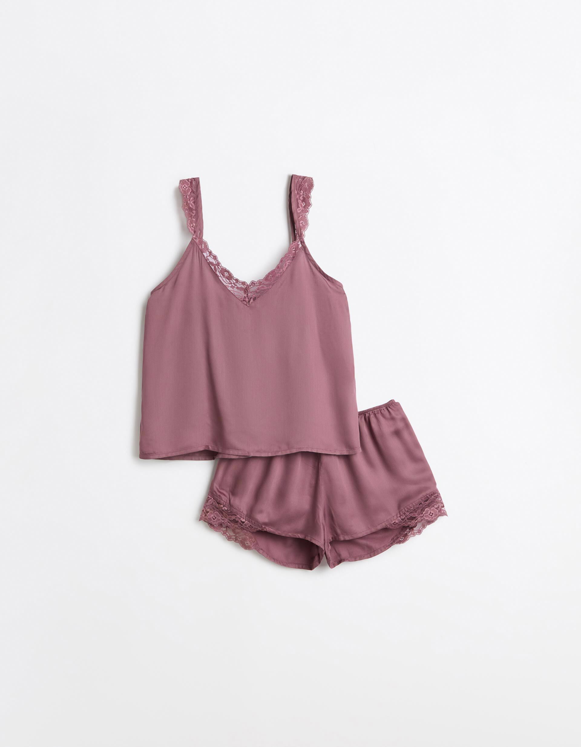 Comprar Online Pijam em Cetim, Mulher, Rosa