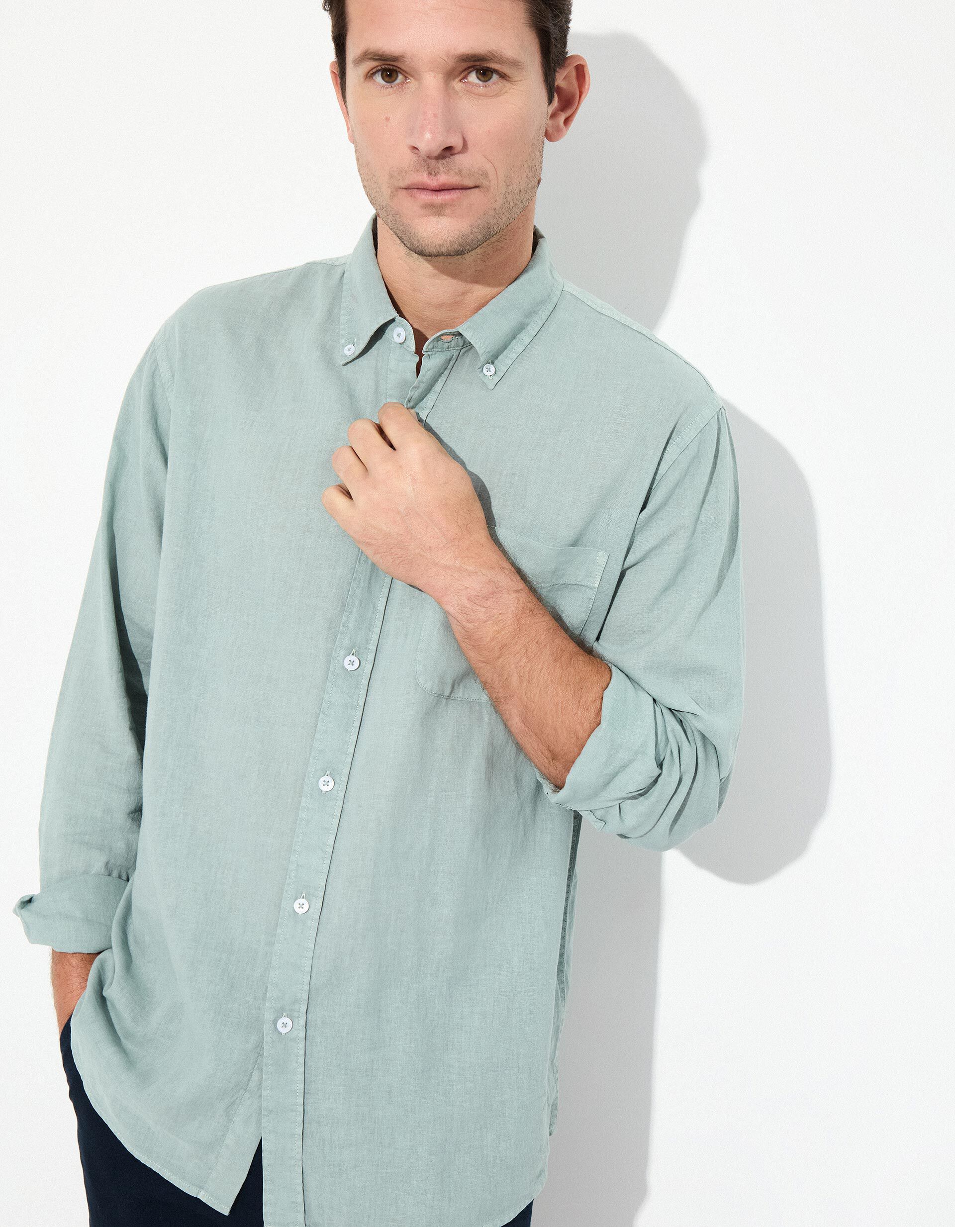Comprar Online Camisa com Linho, Homem, Verde
