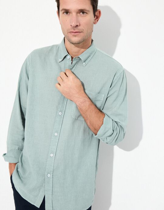 Comprar Online Camisa com Linho, Homem, Verde