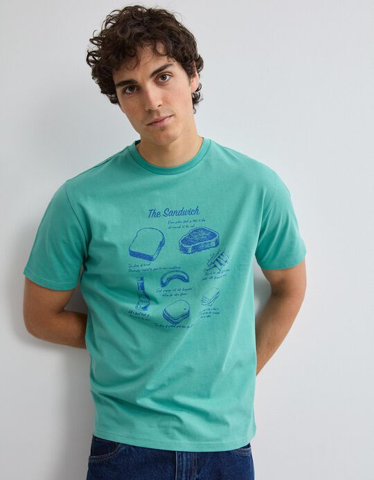 Comprar Online T-shirt Jersey, Homem, Verde Claro