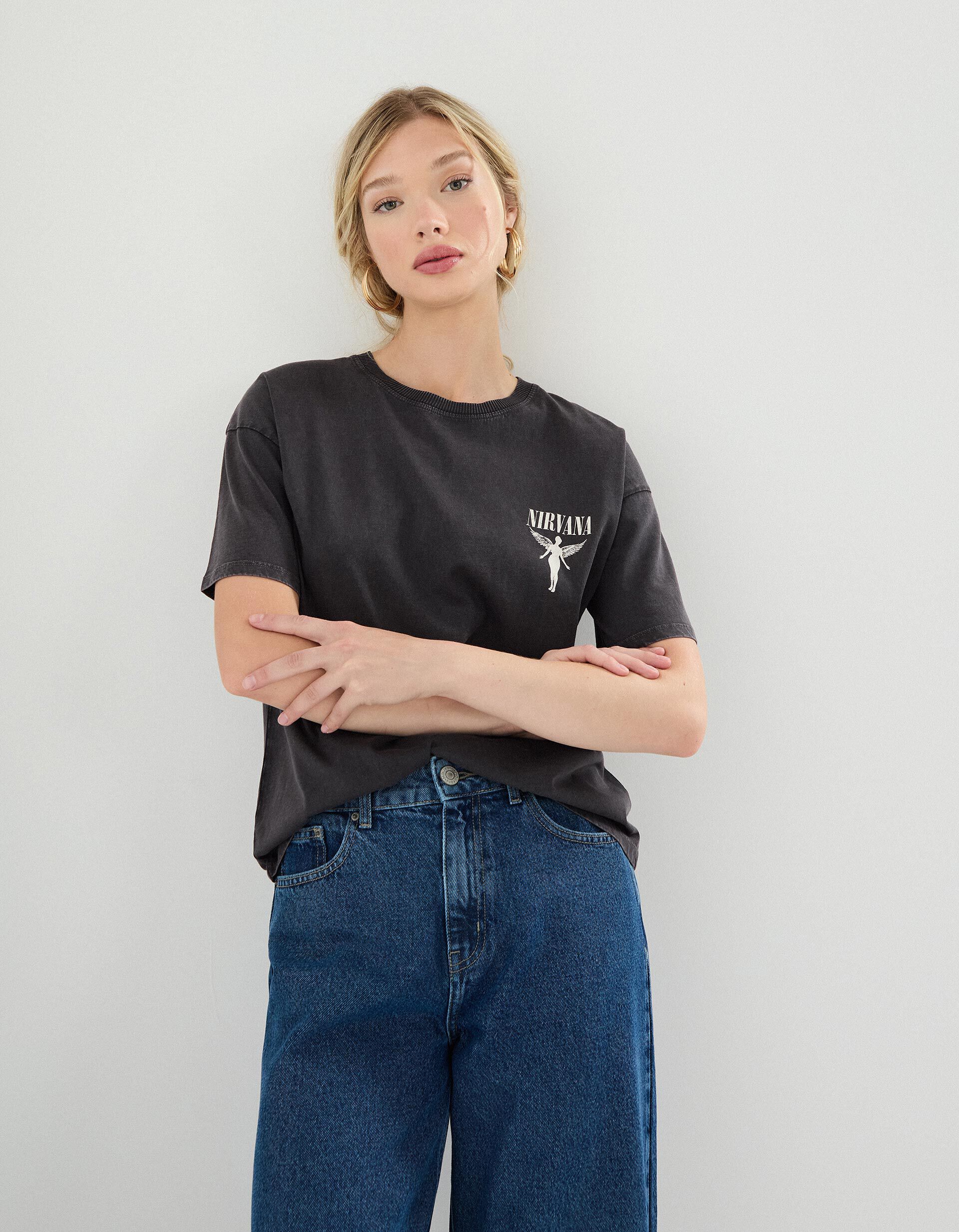 Comprar Online T-shirt 'Nirvana', Mulher, Cinzento Escuro