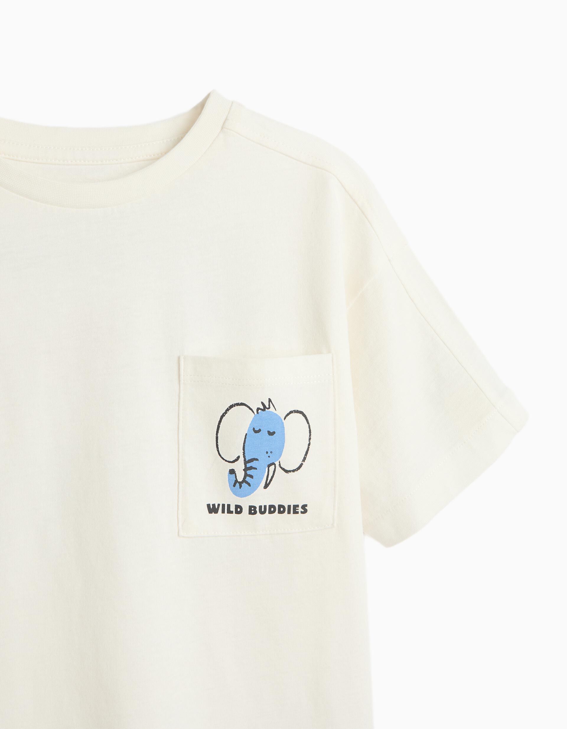 Comprar Online T-shirt com Bolso, Menino, Branco