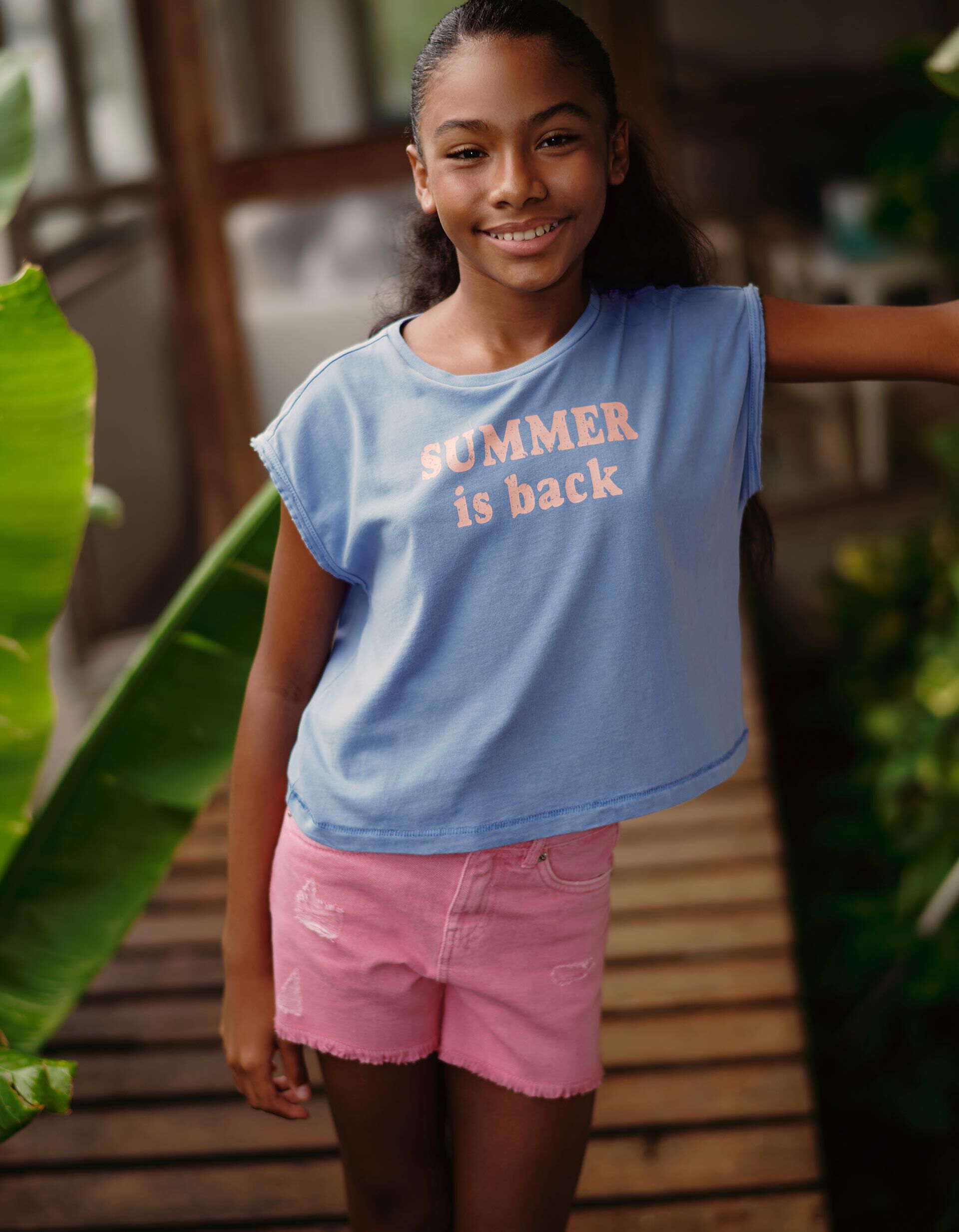 Comprar Online T-shirt Estampada, Menina, Azul