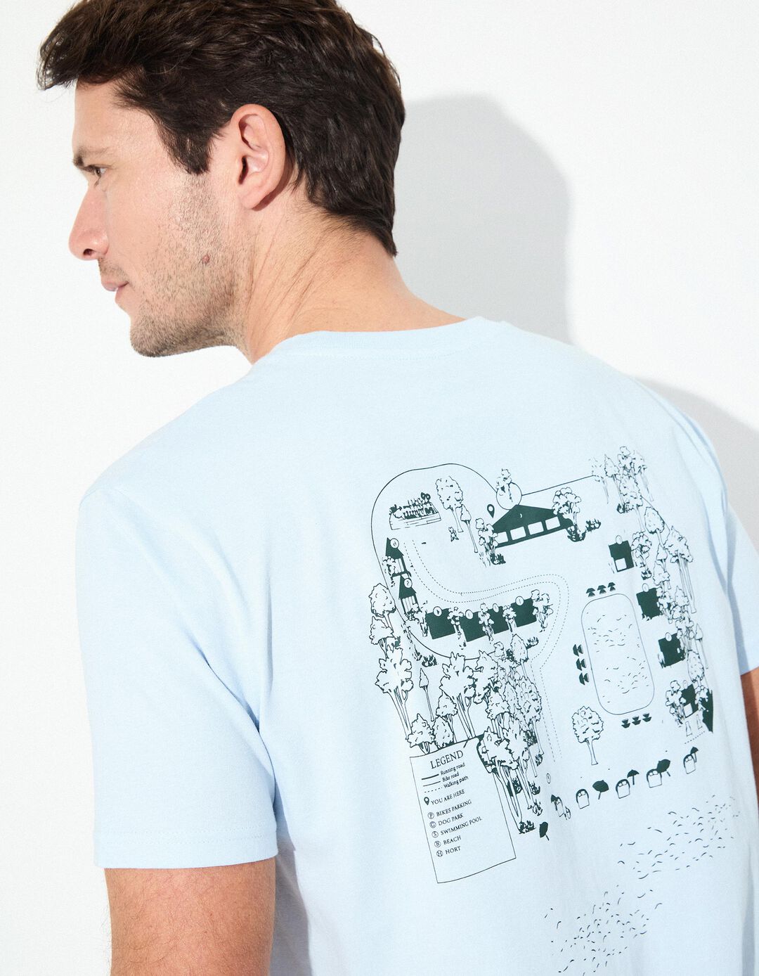 T-shirt Jersey, Homem, Azul Claro 