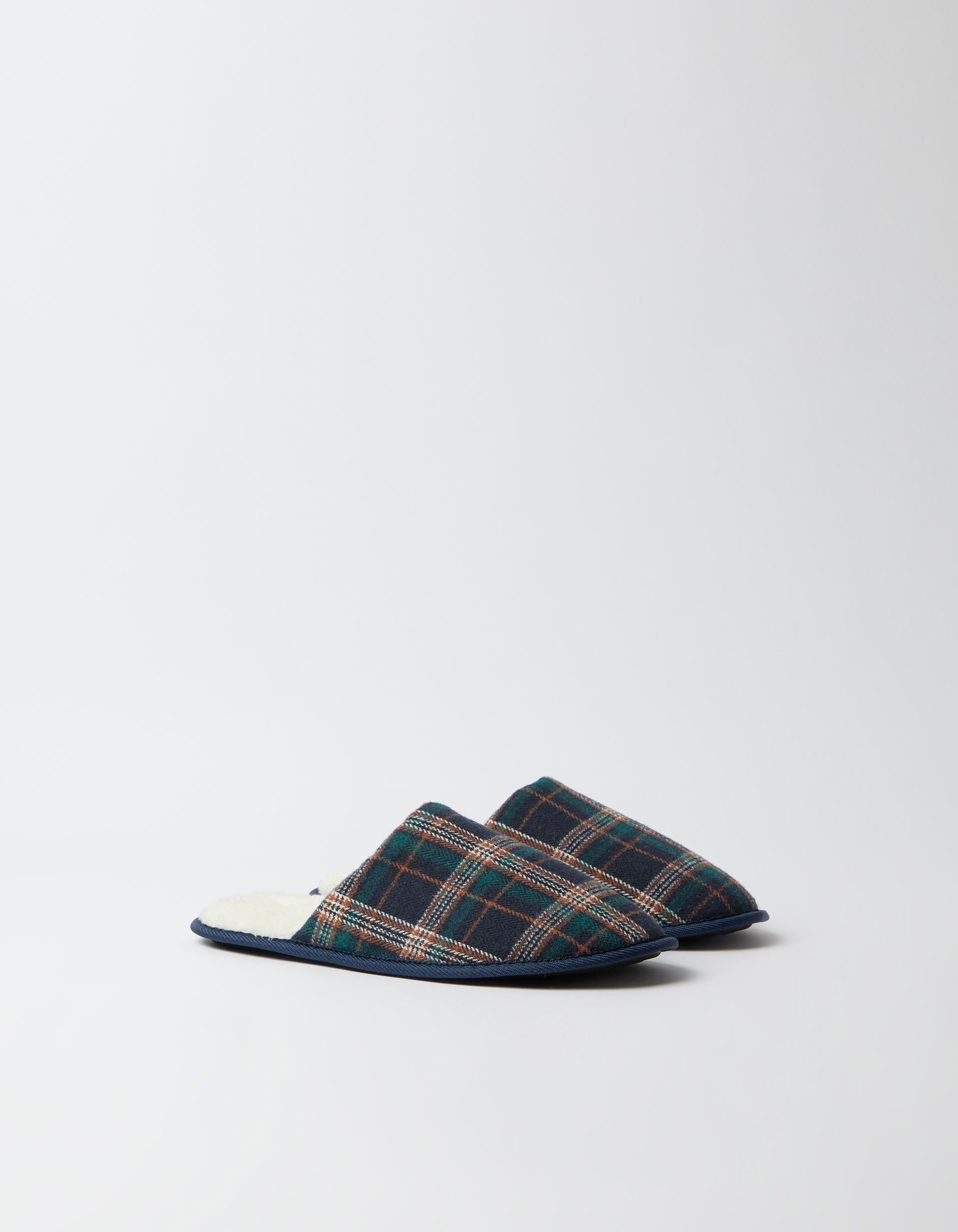 Comprar Online Chinelos De Quarto Xadrez, Homem, Azul