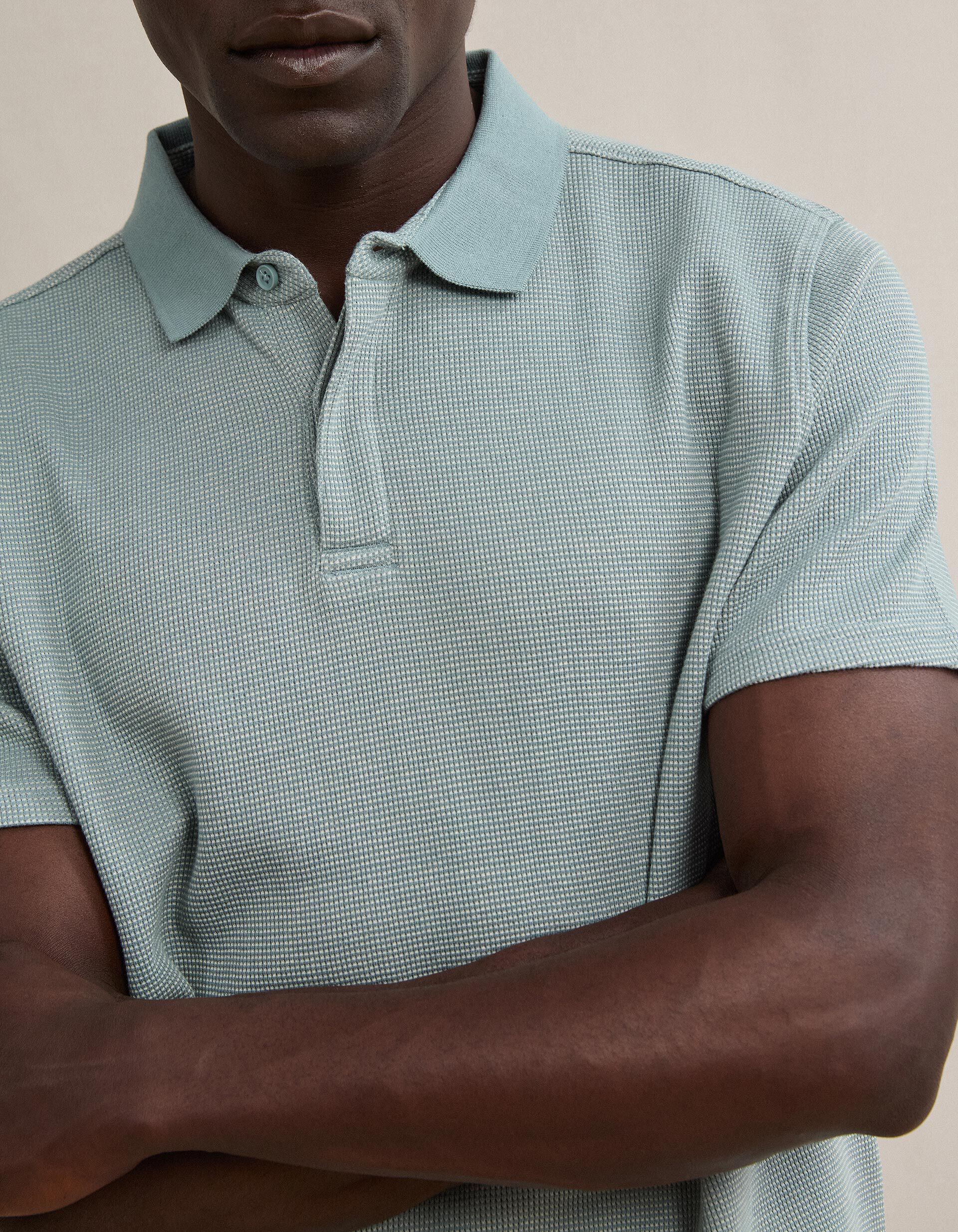 Comprar Online Polo Waffle, Homem, Azul Claro