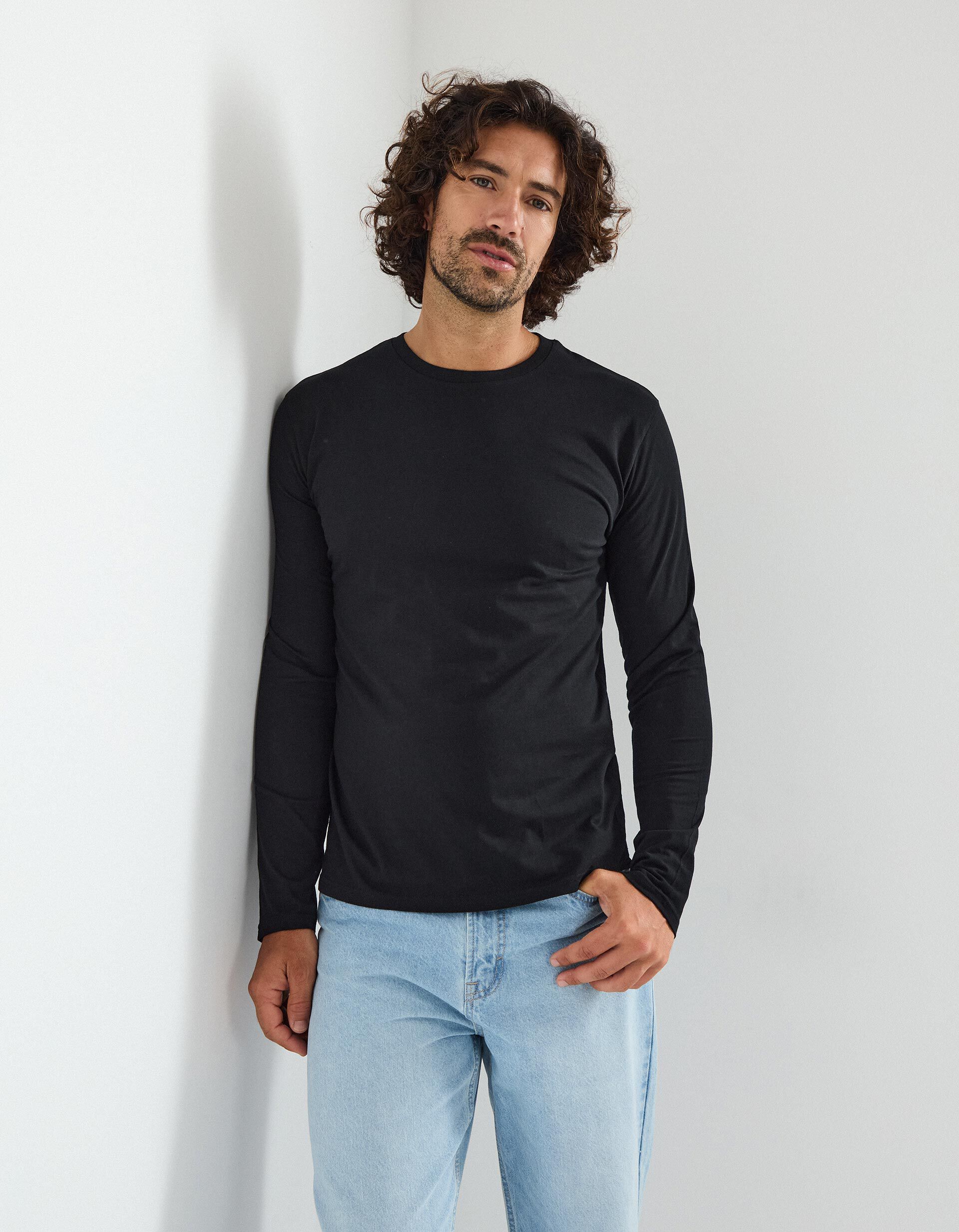 Comprar Online T-shirt Manga Comprida, Homem, Preto