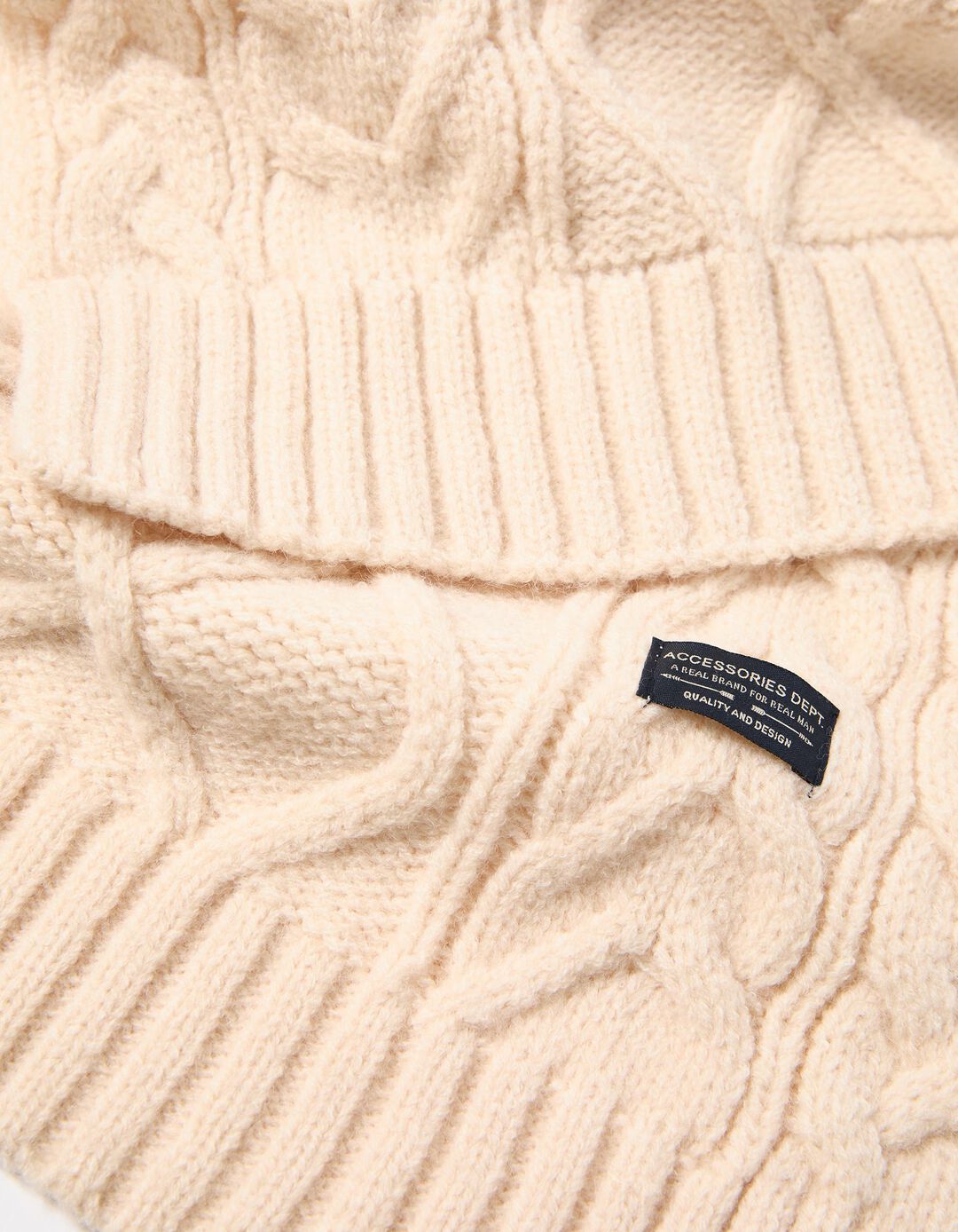 Cachecol em Malha, Homem, Bege