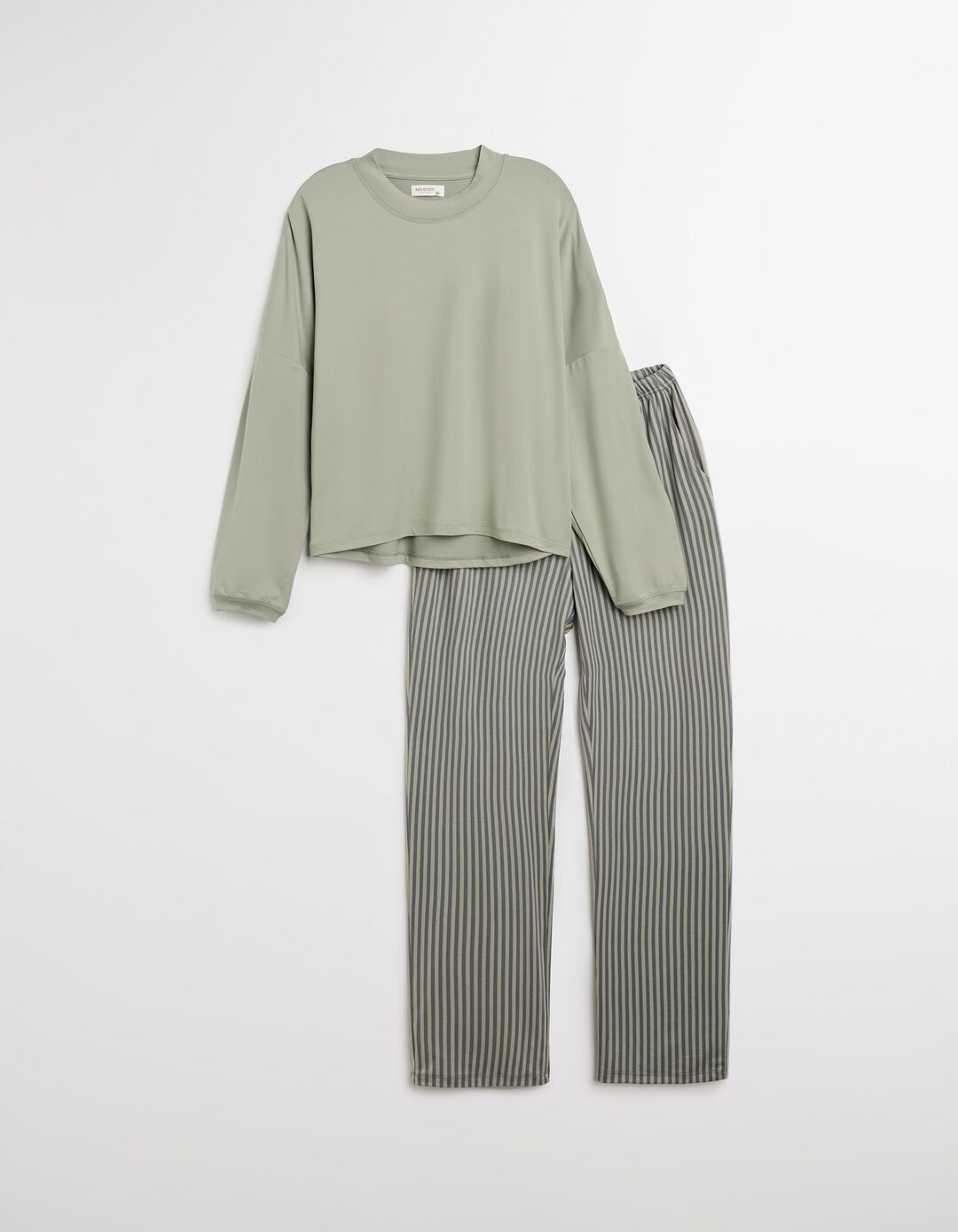 Pijama Riscas, Mulher, Cinzento Claro 