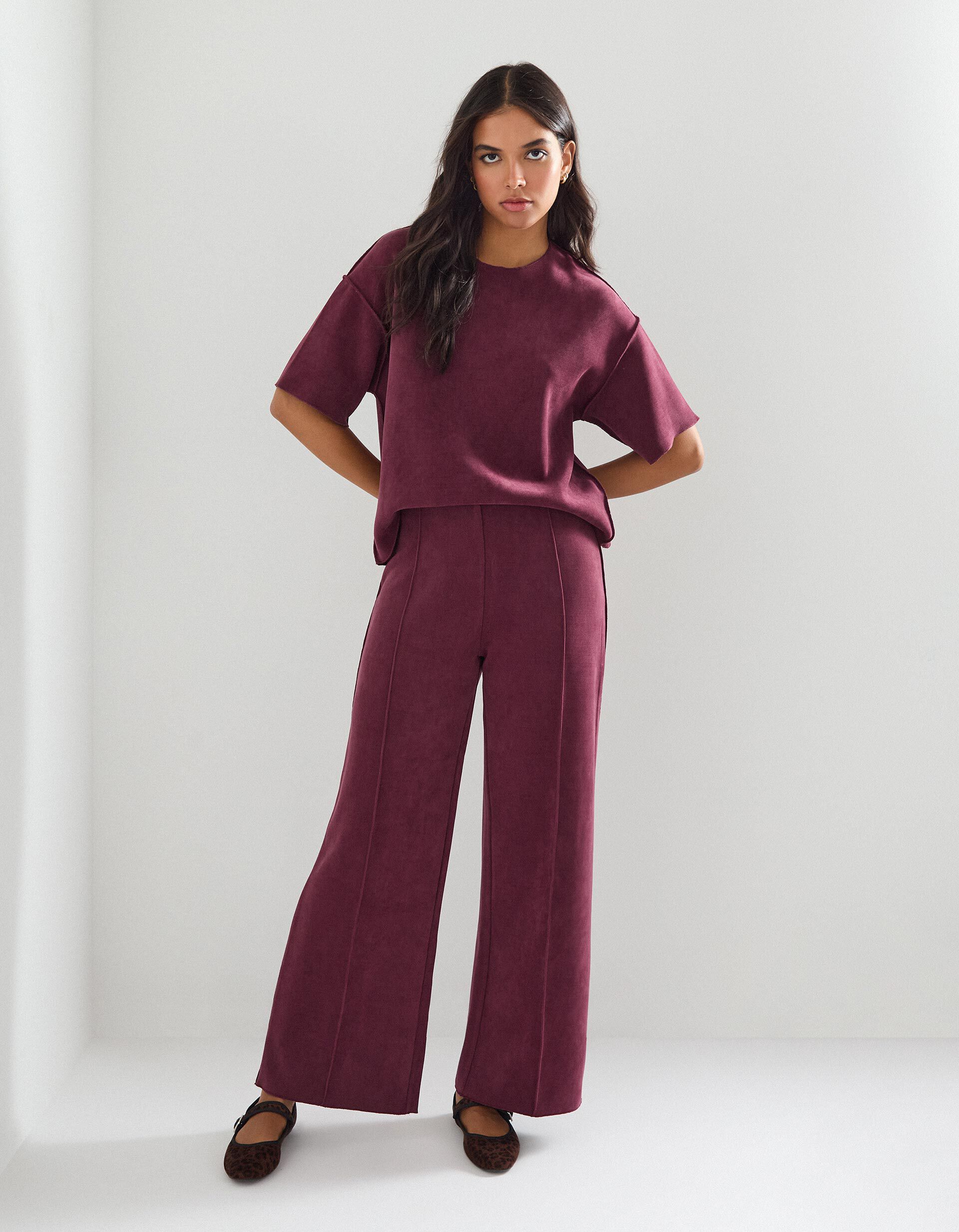 Comprar Online Cal&ccedil;as, Mulher, Vermelho Escuro