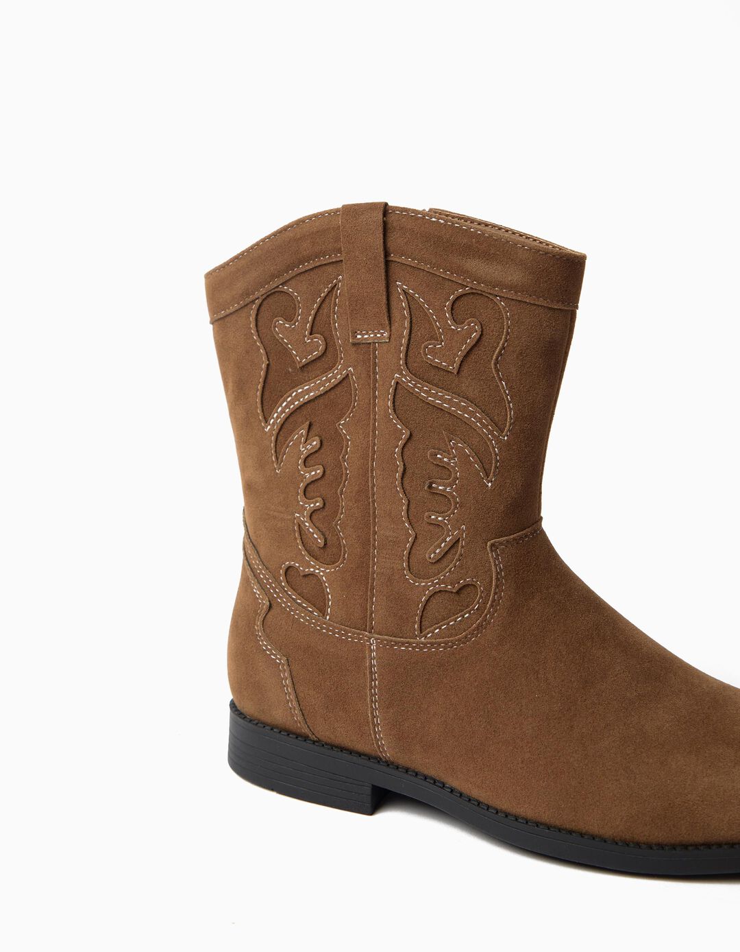 Botas Cowboy Bordadas, Menina, Castanho