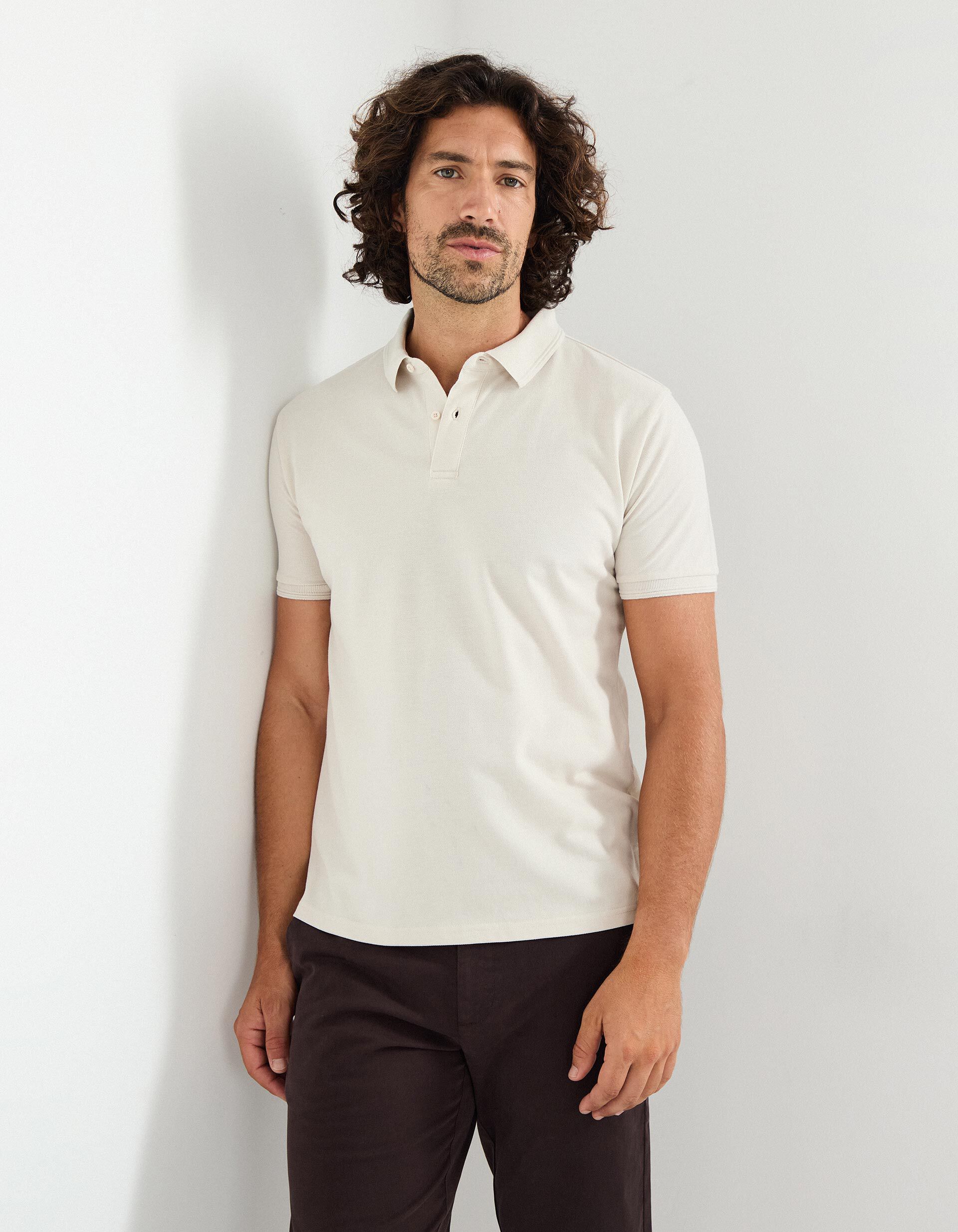 Comprar Online Polo Piquet Manga Curta, Homem, Cinzento Claro