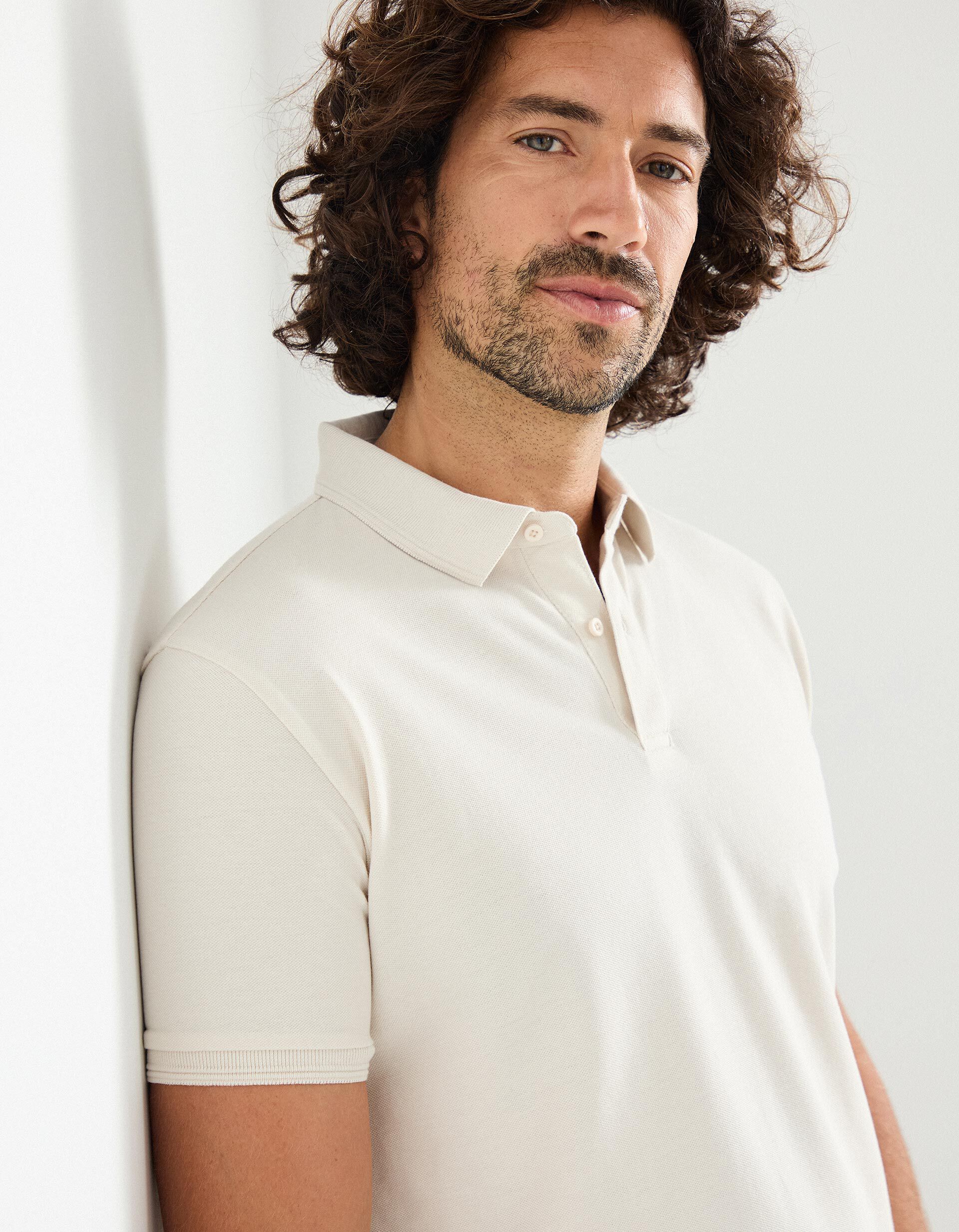 Comprar Online Polo Piquet Manga Curta, Homem, Cinzento Claro