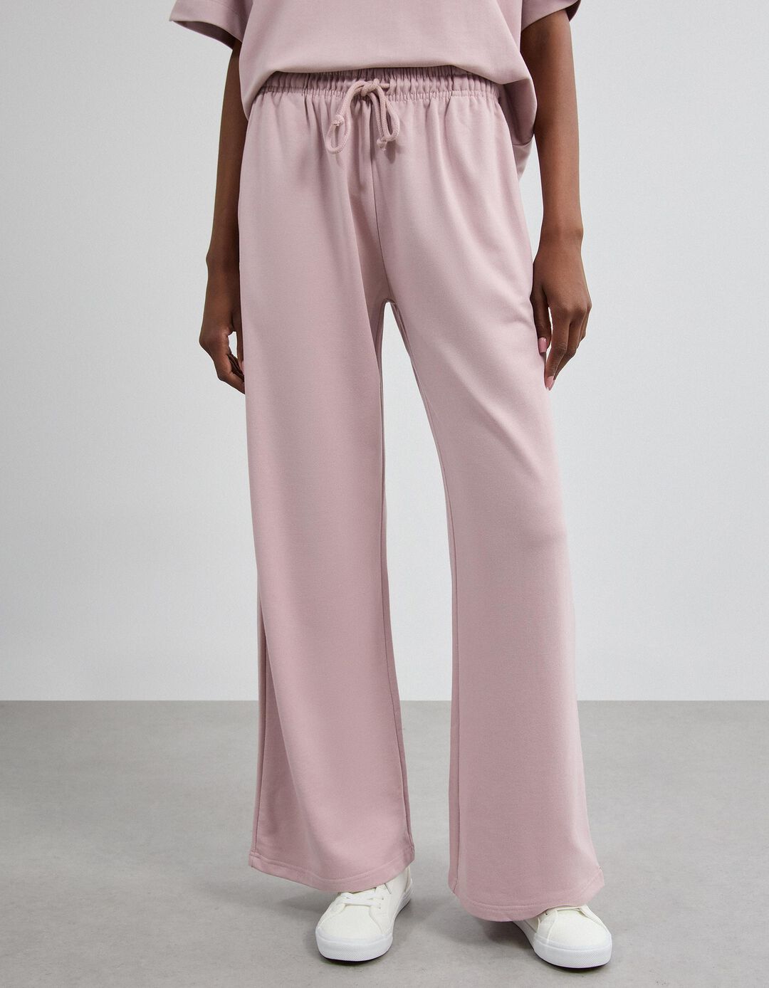 Cal&ccedil;as Jogger Wide Leg, Mulher, Rosa Claro