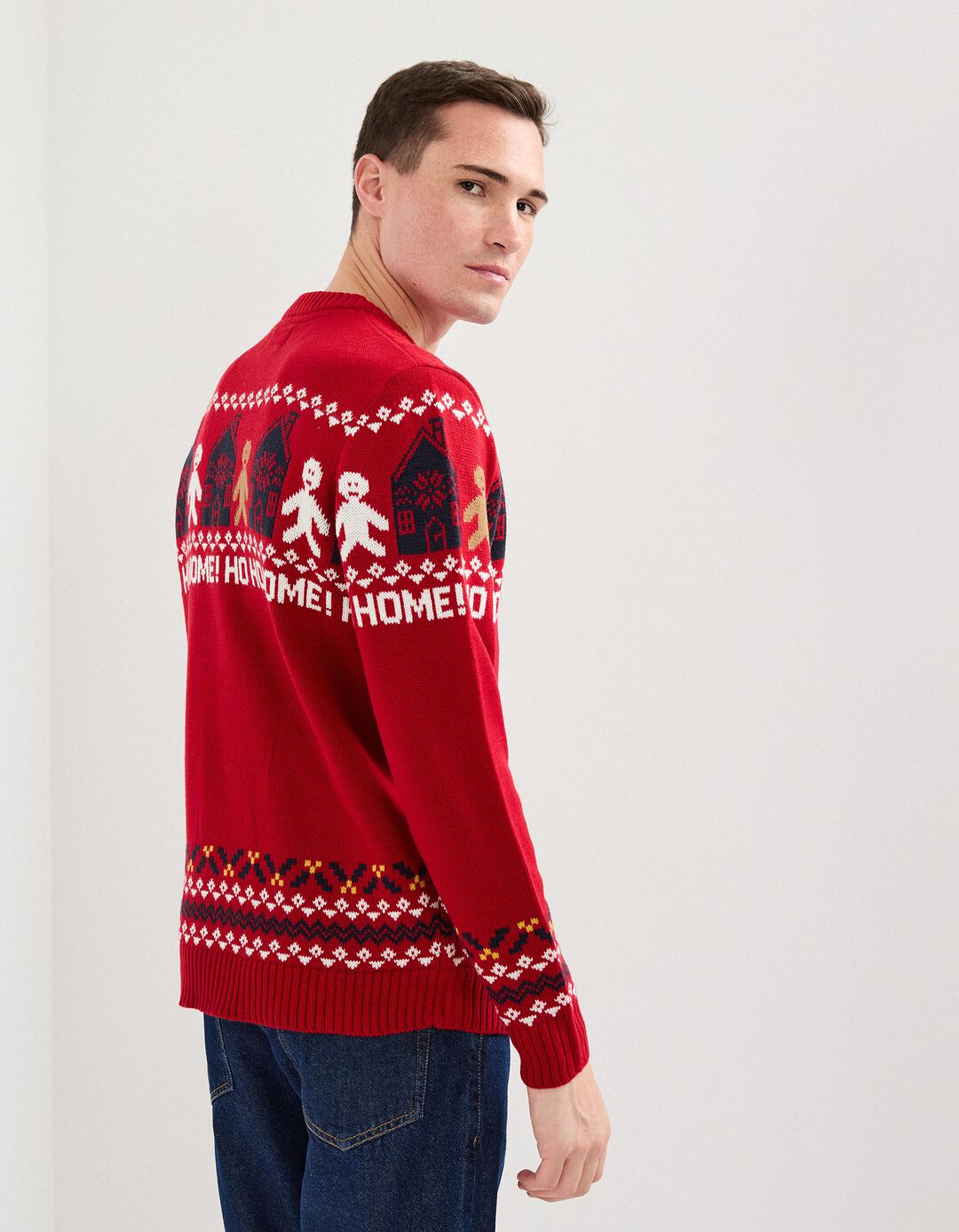 Camisola Natal de Malha, Homem, Vermelho