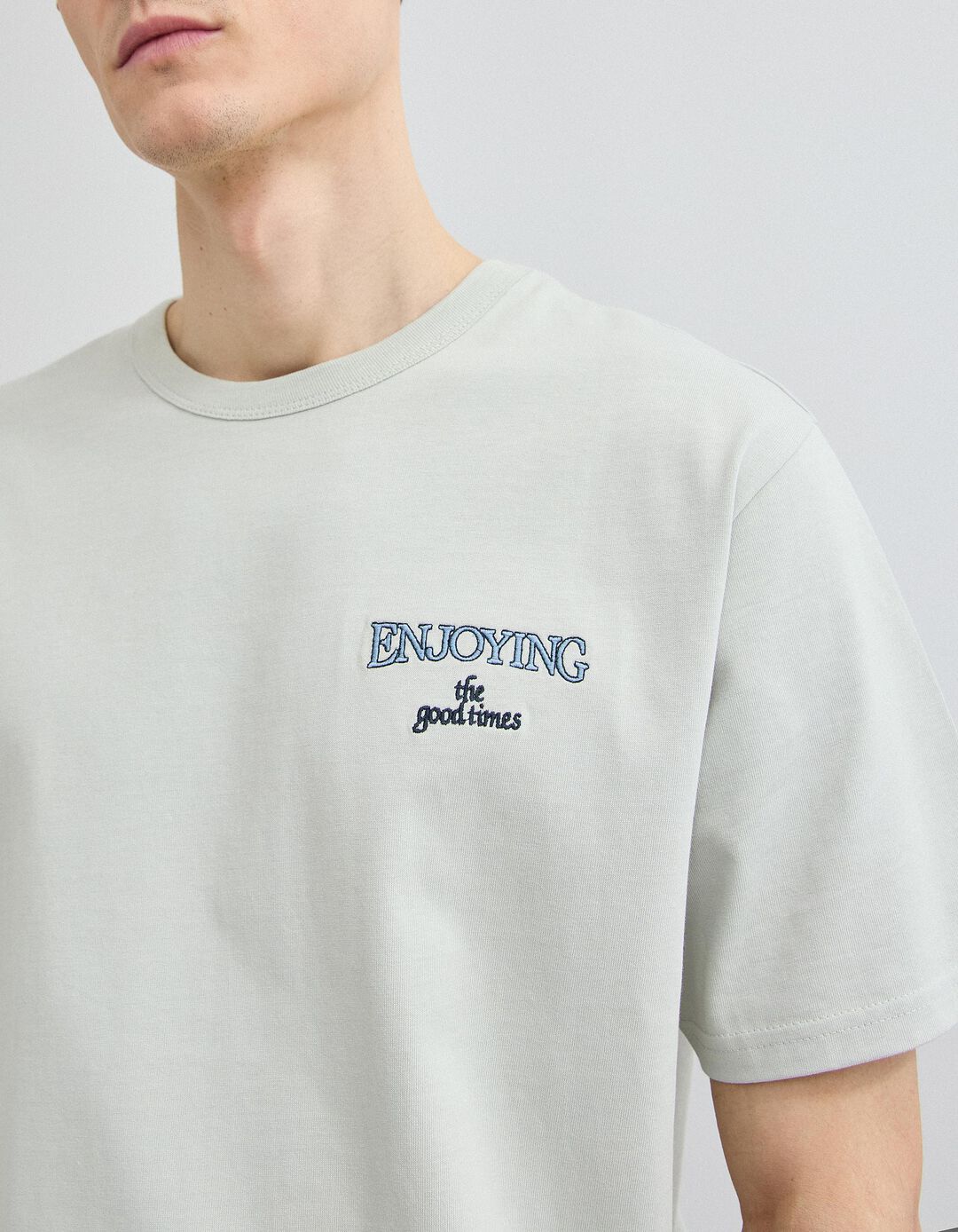 T-shirt Heavy Jersey Bordado, Homem, Vermelho Escuro