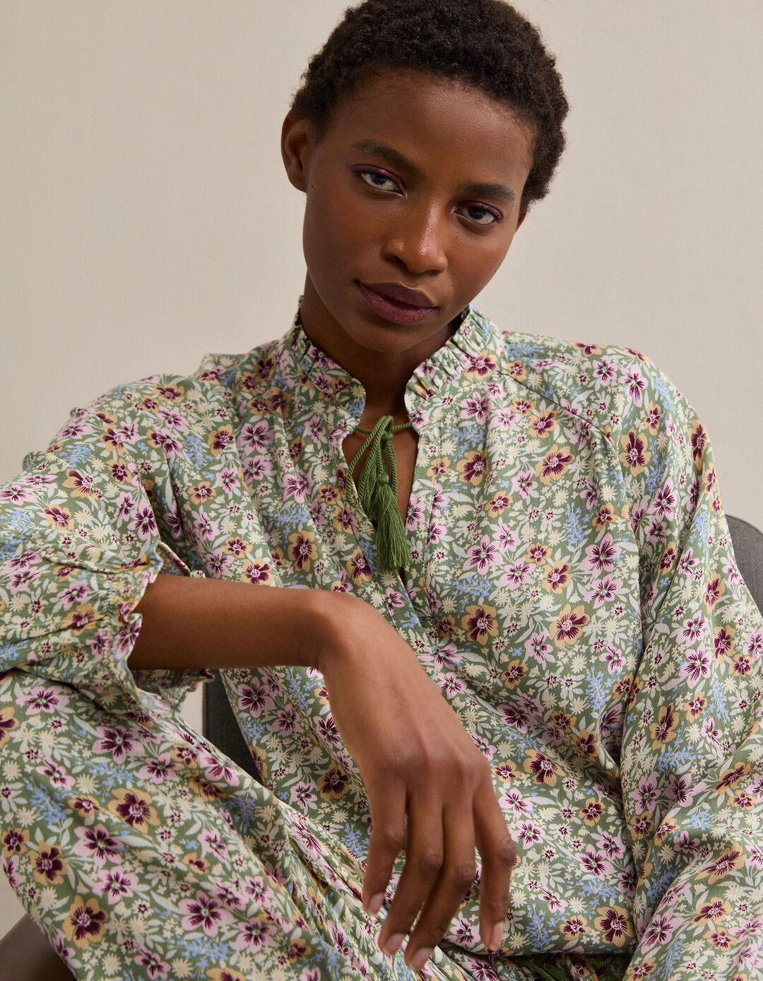 Pijama Flores, Mulher, Branco