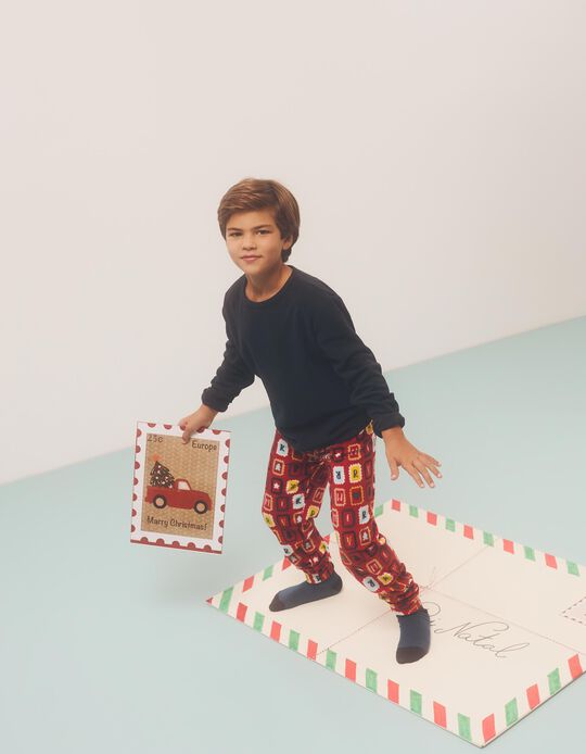 Comprar Online Pijama Polar de Natal, Menino, Azul Escuro 