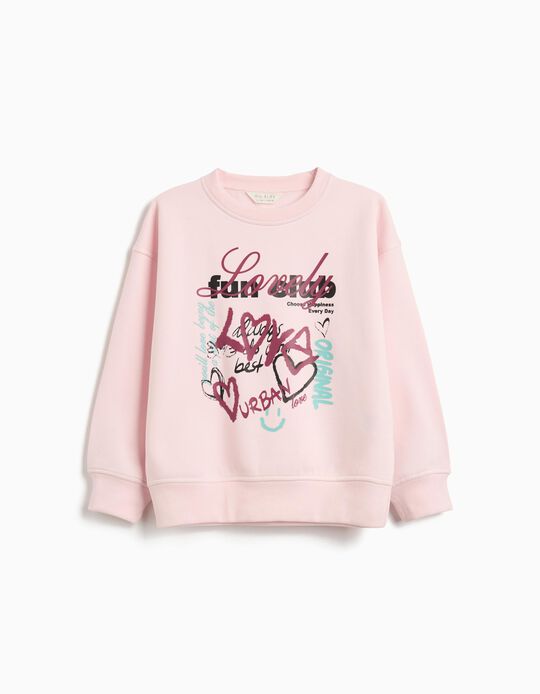 Comprar Online Sweatshirt de Felpa, Menina, Rosa Claro
