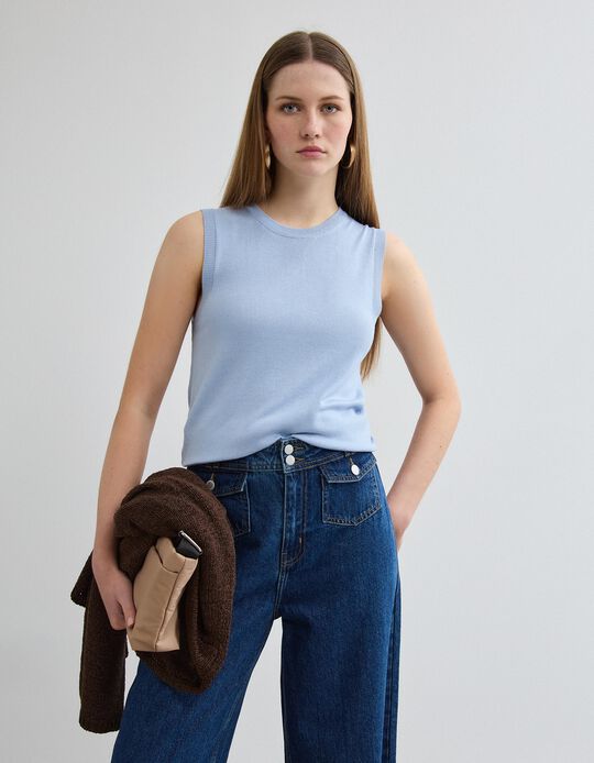 Comprar Online Colete de Malha, Mulher, Azul Claro