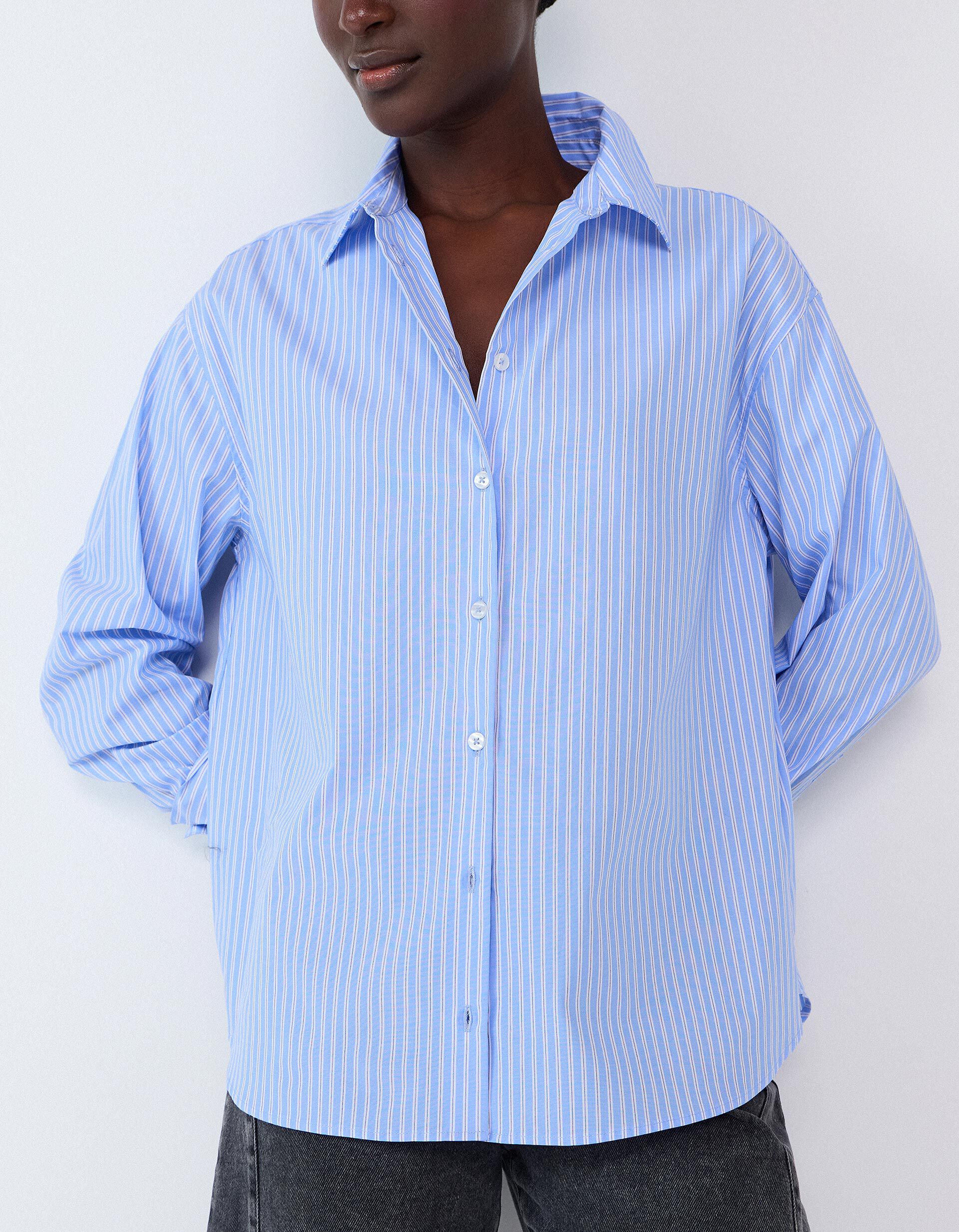 Comprar Online Camisa De Popelina, Mulher, Azul