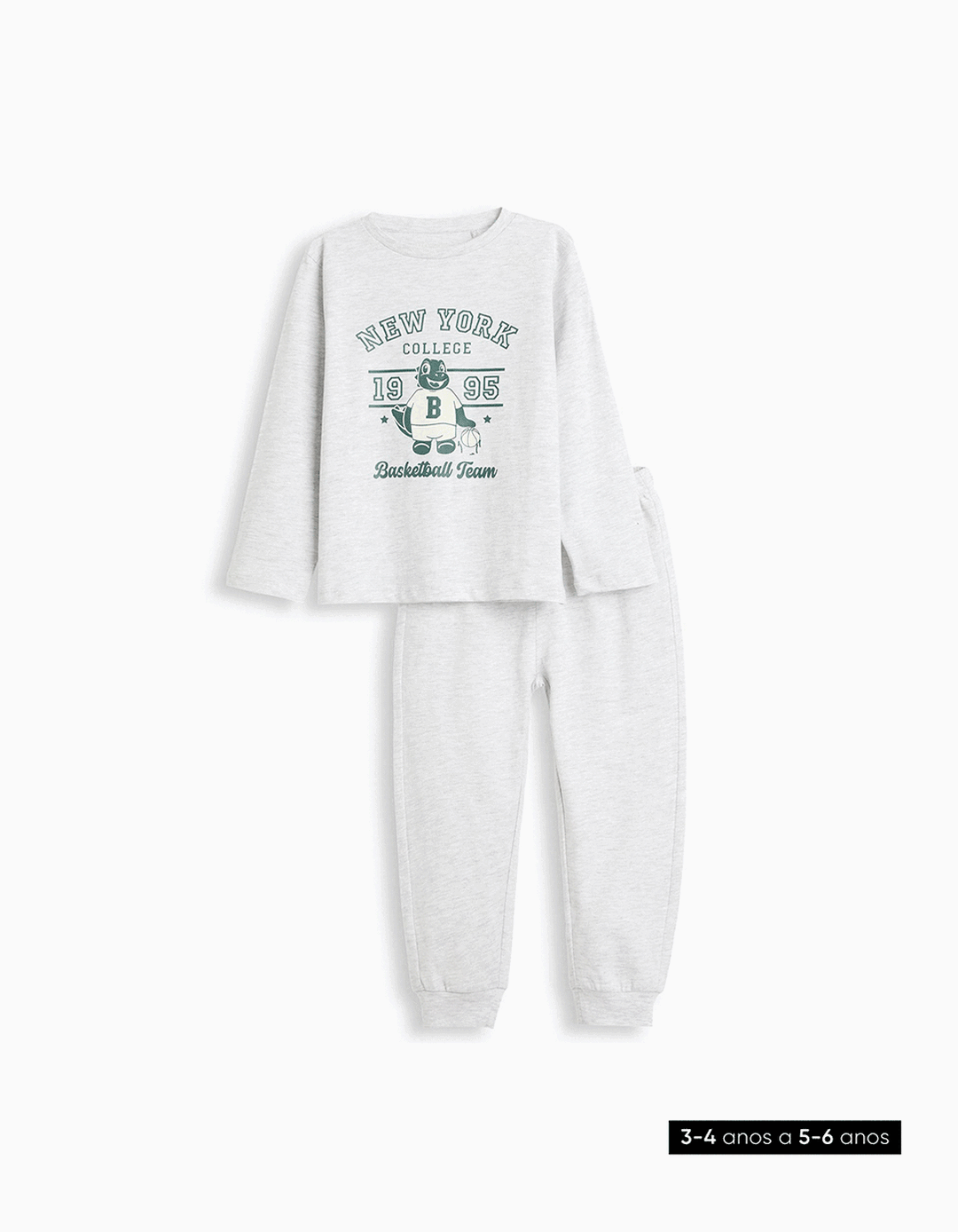 Pijama Jersey, Menino, Cinzento Claro