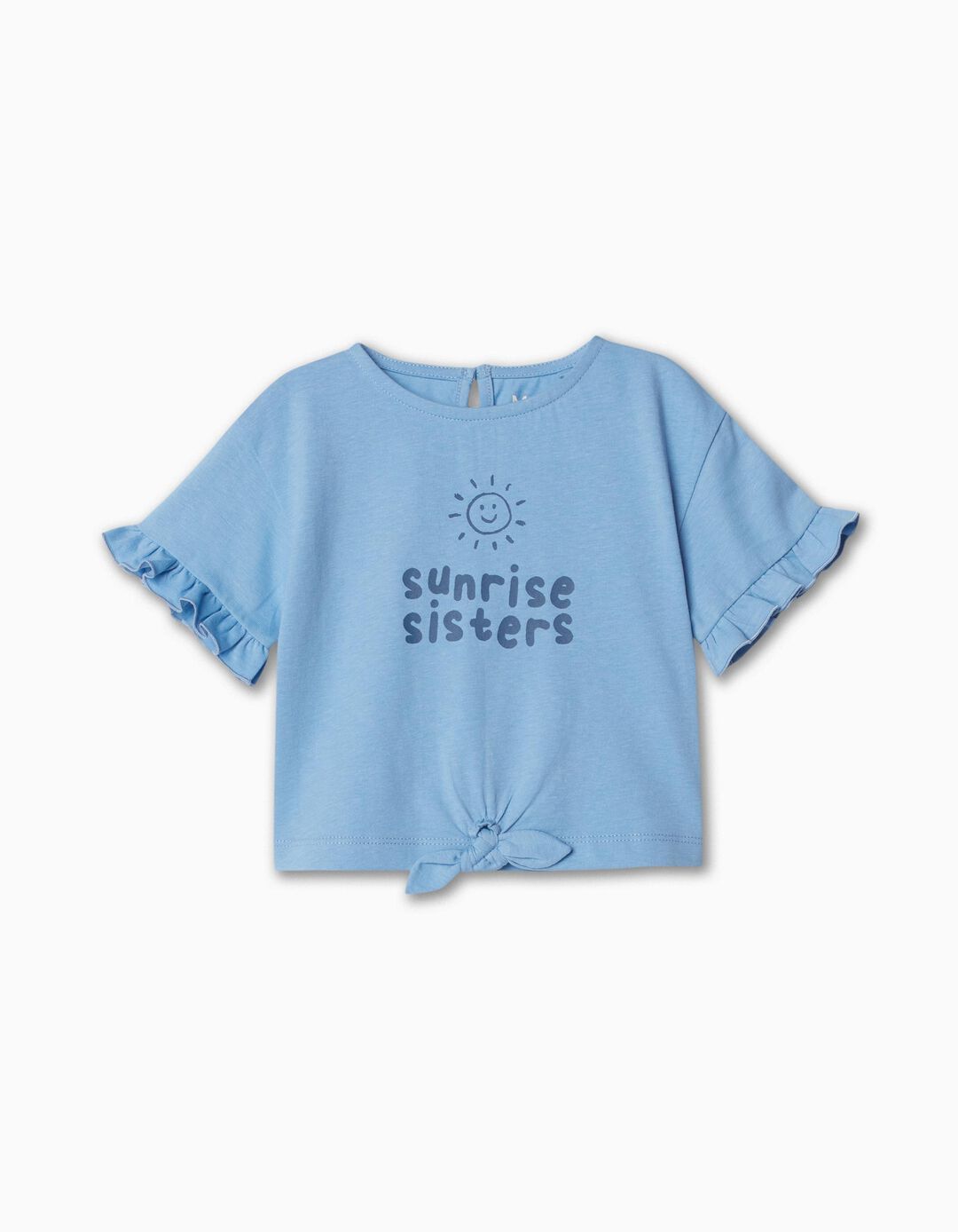 T-shirt Estampado Laço, Bebé Menina, Azul Claro