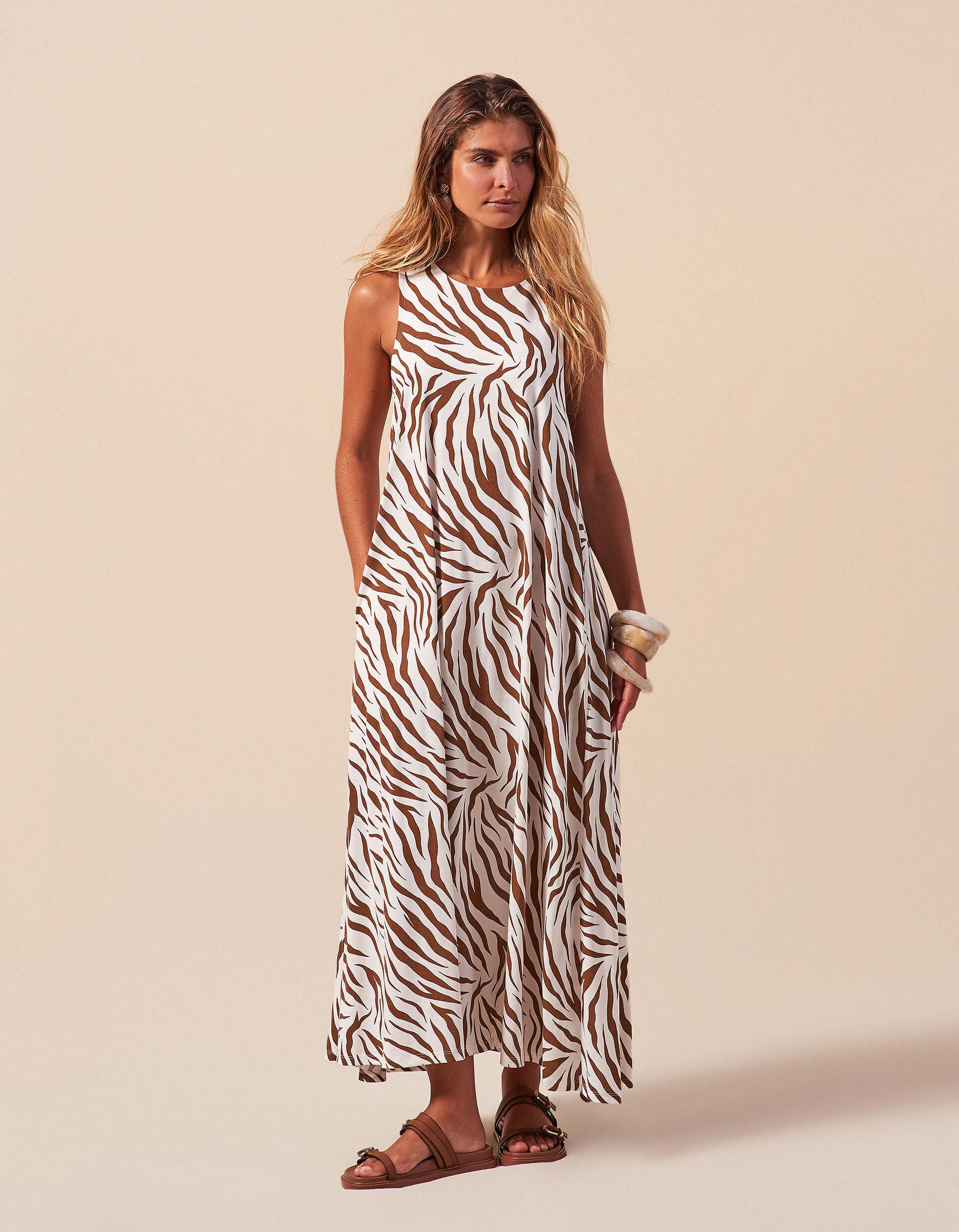 Comprar Online Vestido Comprido, Mulher, Bege