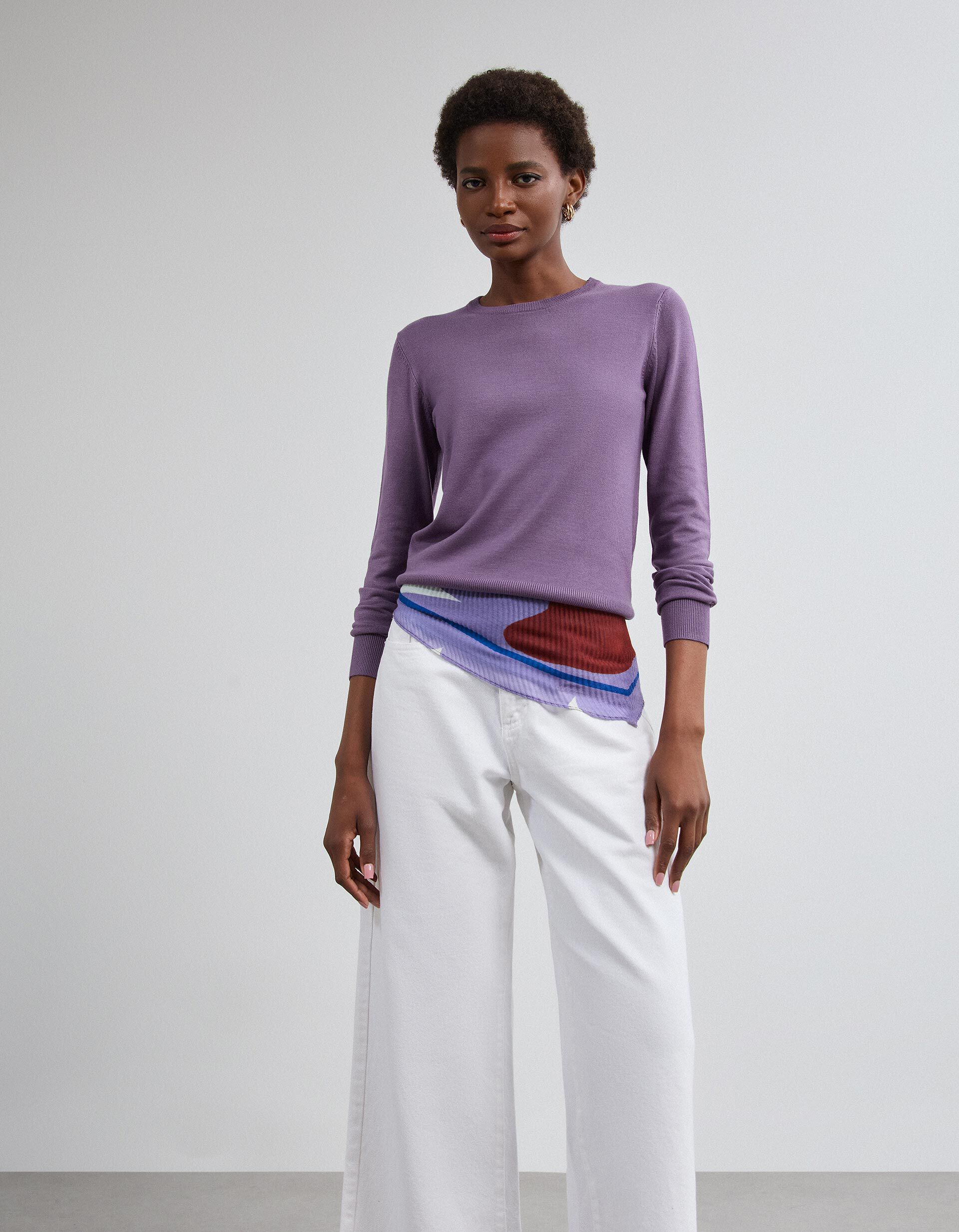 Comprar Online Camisola Tricotada, Mulher, Roxo Claro
