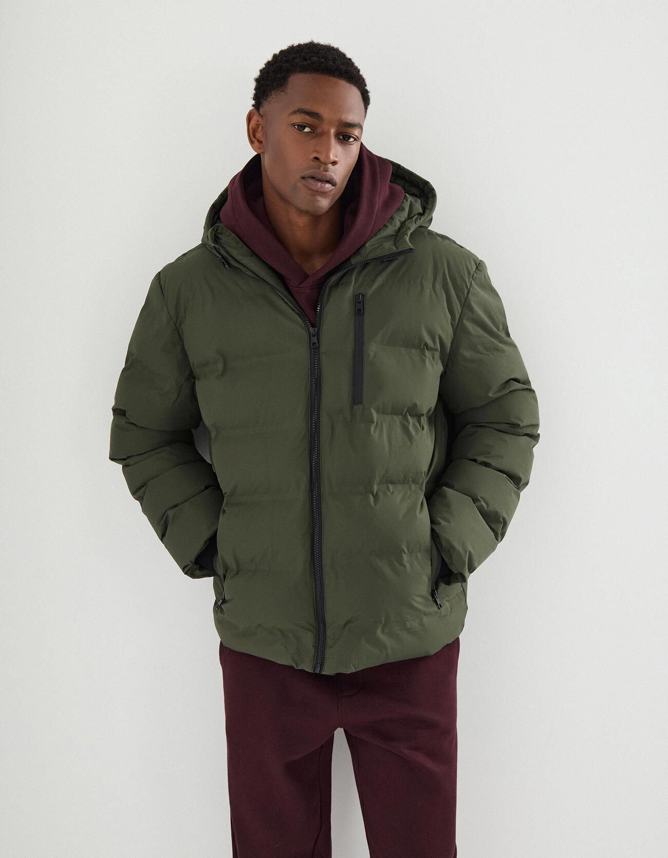 Comprar Online Casaco Acolchoado com Capuz, Homem, Verde