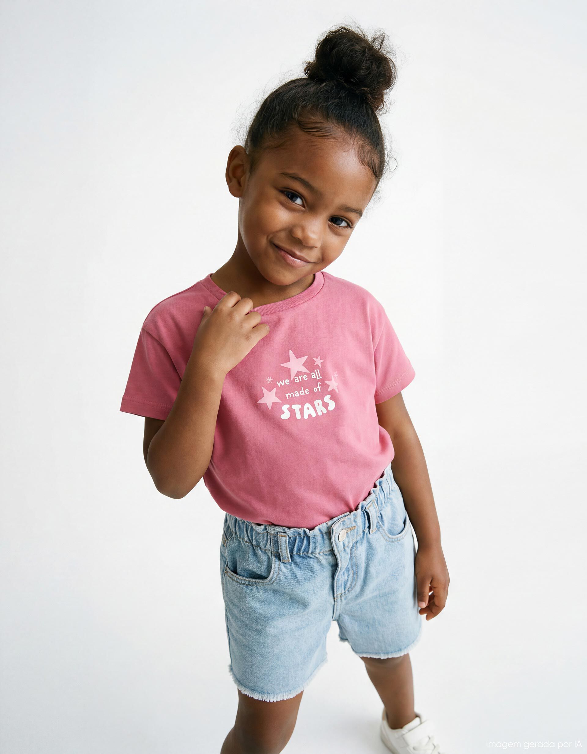 Comprar Online T-shirt Estampada, Menina, Rosa Escuro