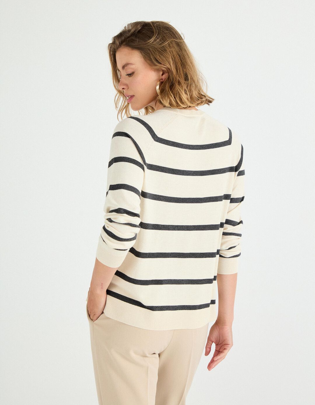Camisola com Caxemira, Mulher, Branco