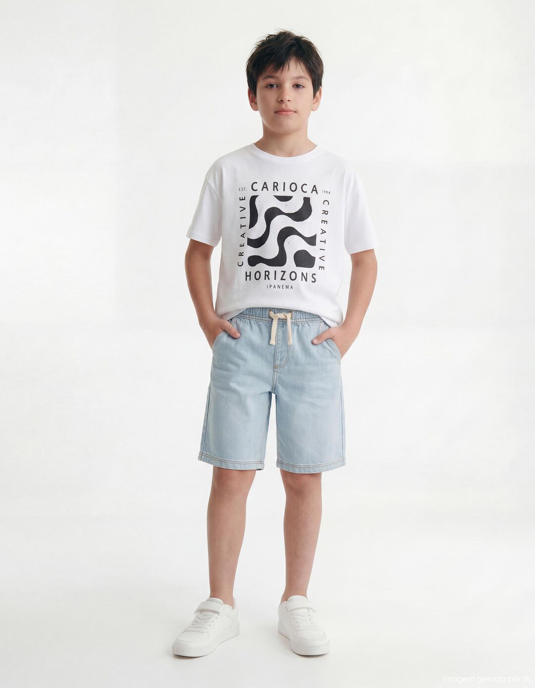 Cal&ccedil;&otilde;es de Ganga, Menino, Azul Claro