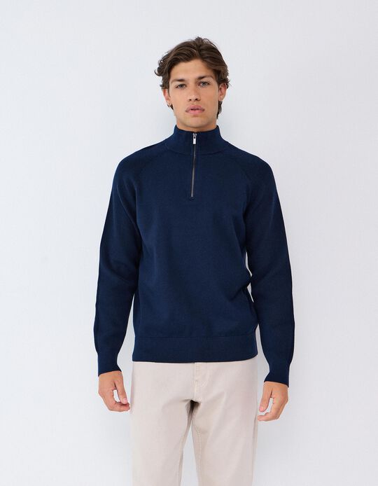 Comprar Online Sweatshirt De Malha, Homem, Azul Escuro