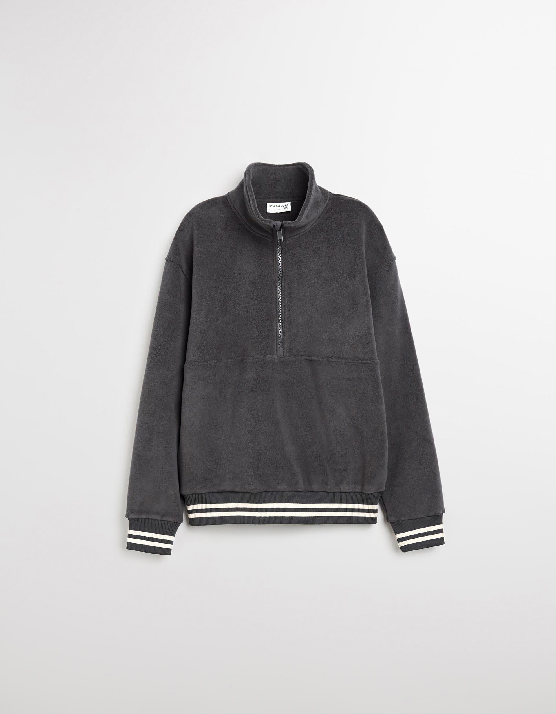 Comprar Online Camisola Polar com Fecho, Homem, Cinzento Escuro