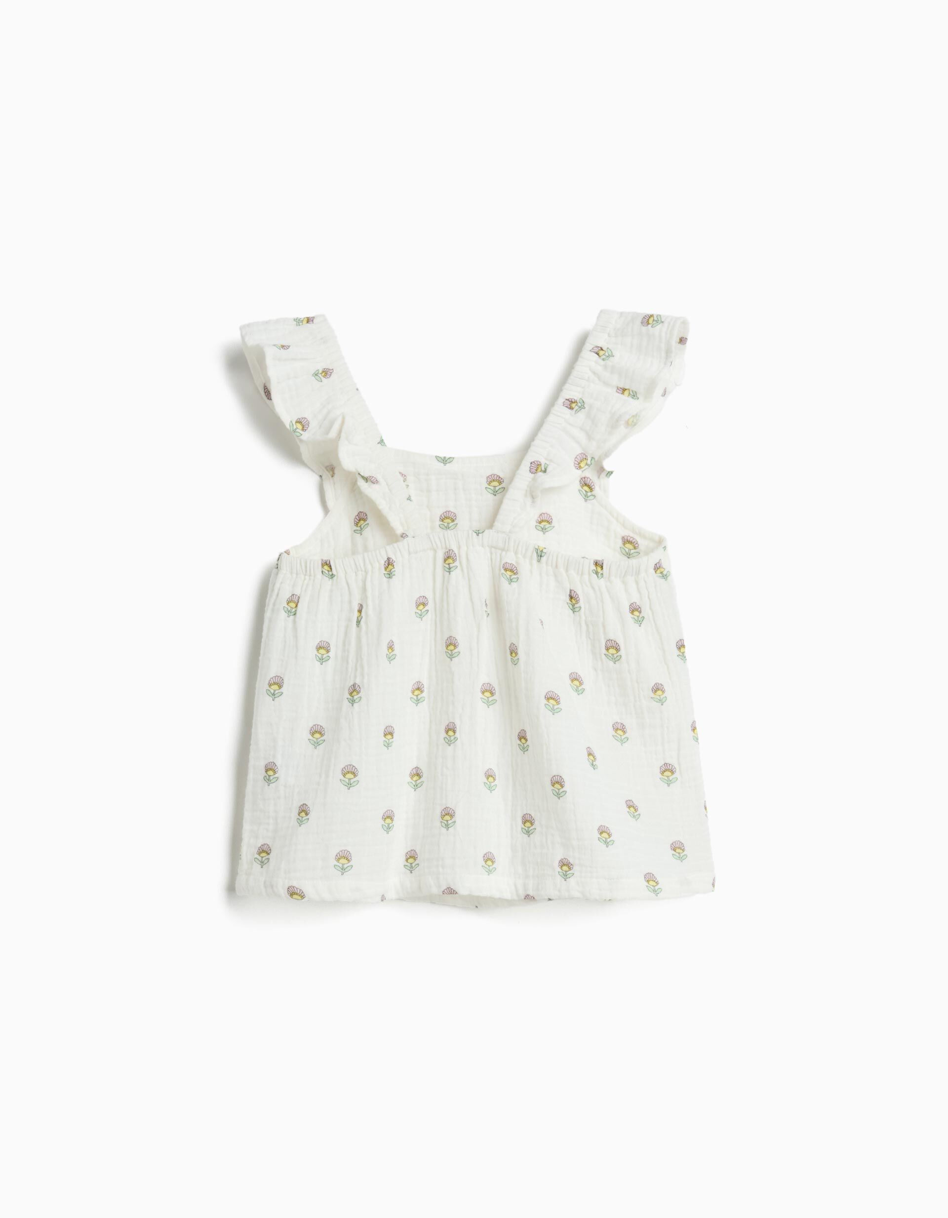 Comprar Online Top De Folhos, Menina, Branco