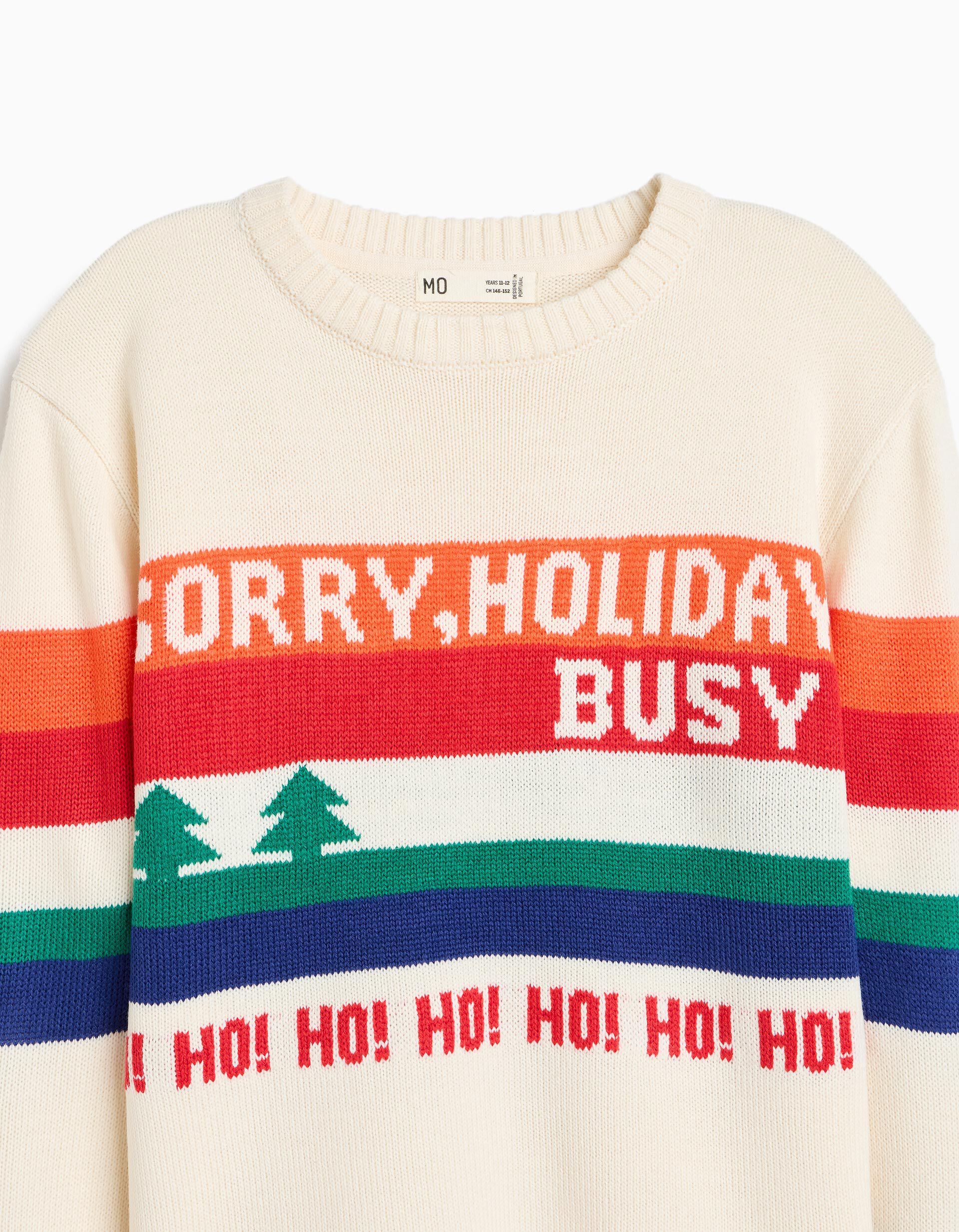 Comprar Online Camisola De Malha De Natal, Menino, Cru