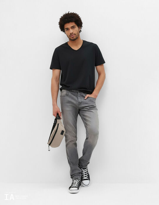 Comprar Online Calças Skinny-fit, Homem, Cinza