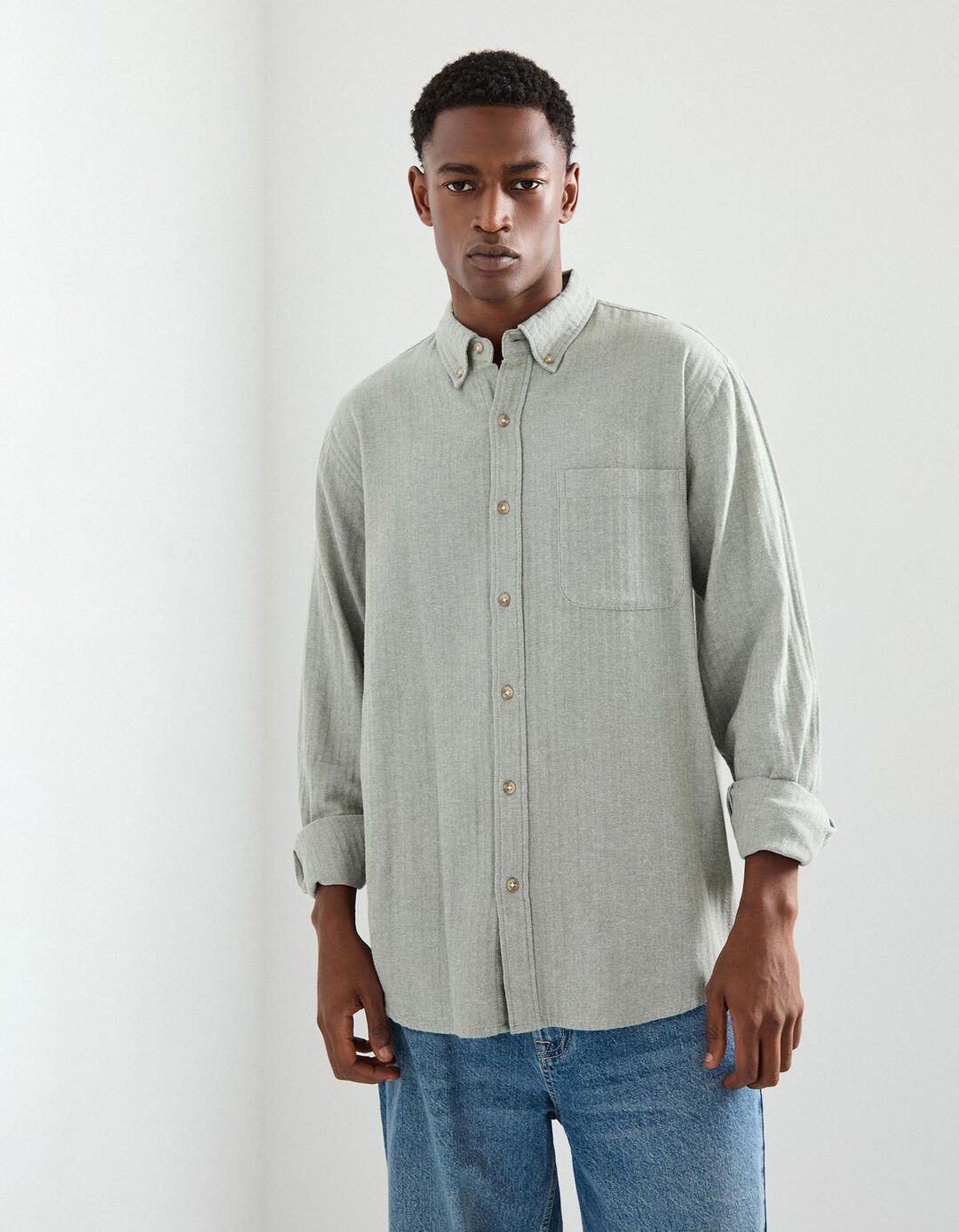 Camisa, Homem, Verde