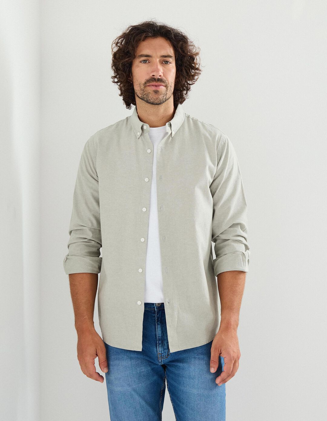 Camisa, Homem, Cinzento Claro