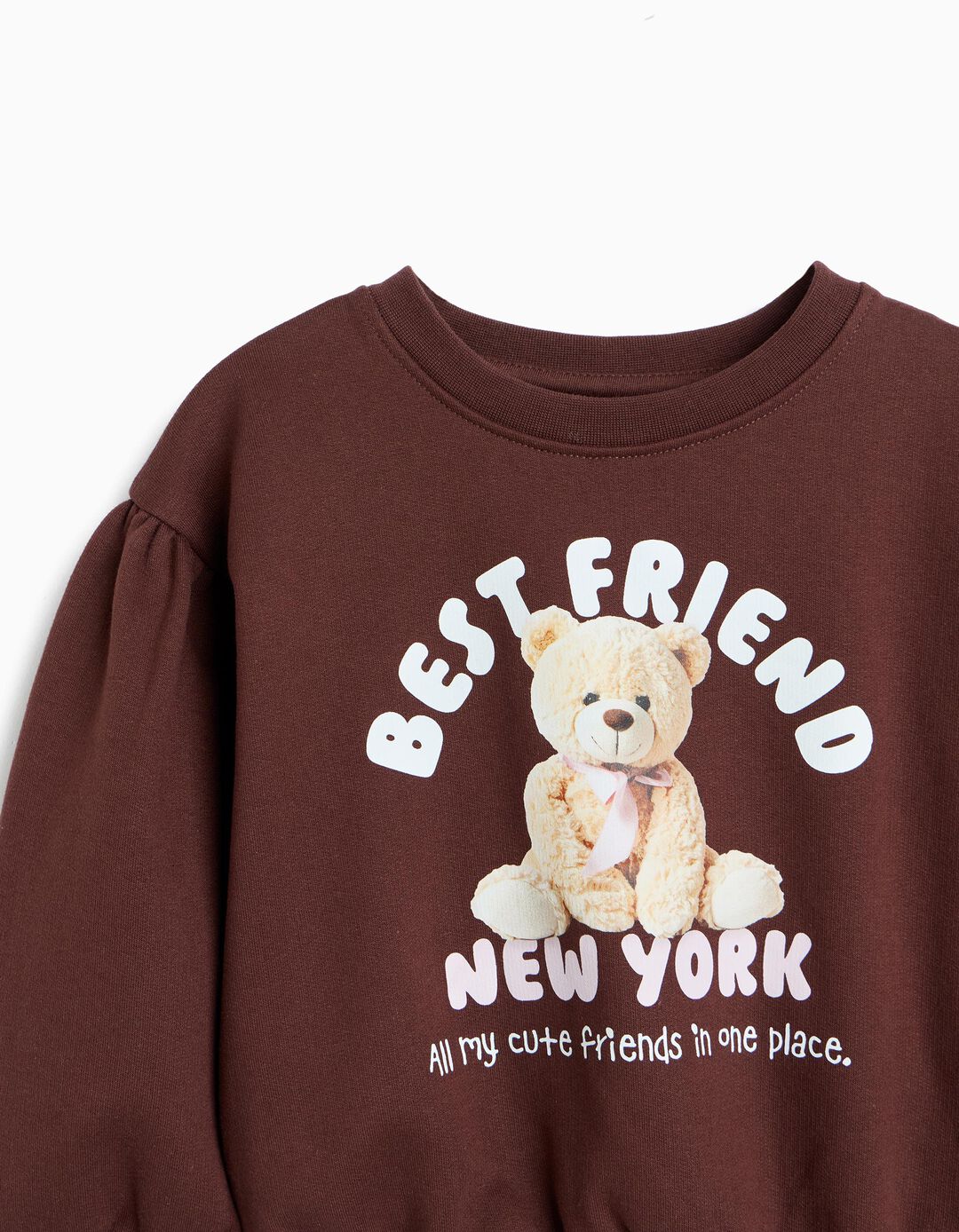 Sweatshirt Estampada, Menina, Castanho