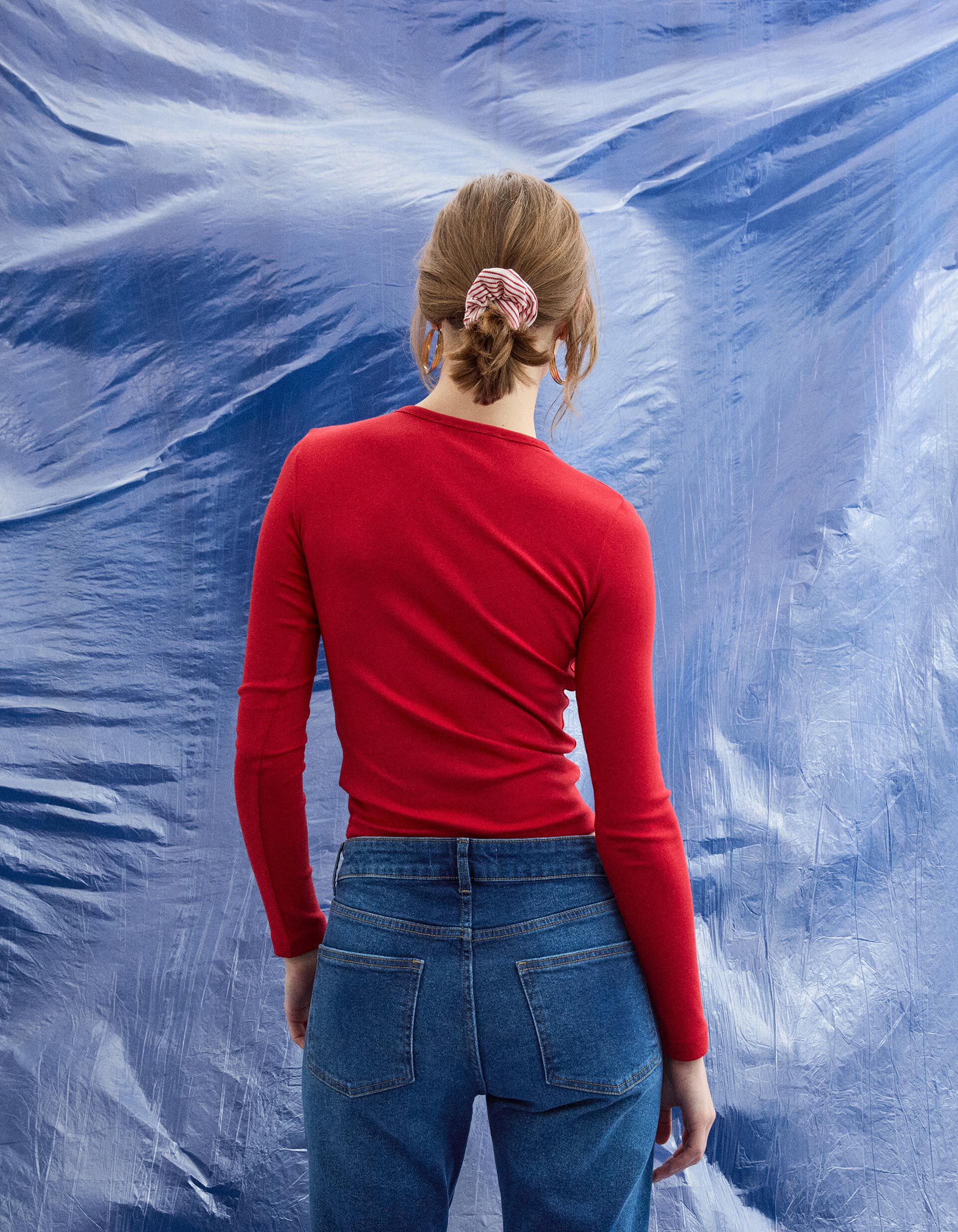 Comprar Online T-shirt Manga Comprida, Mulher, Vermelho