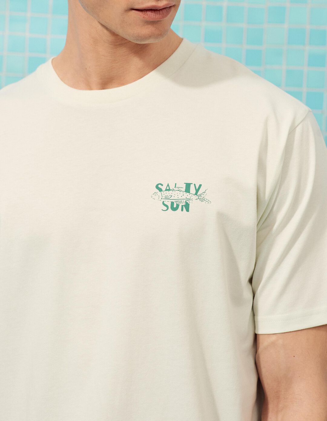 T-shirt Estampada, Homem, Verde &Aacute;gua