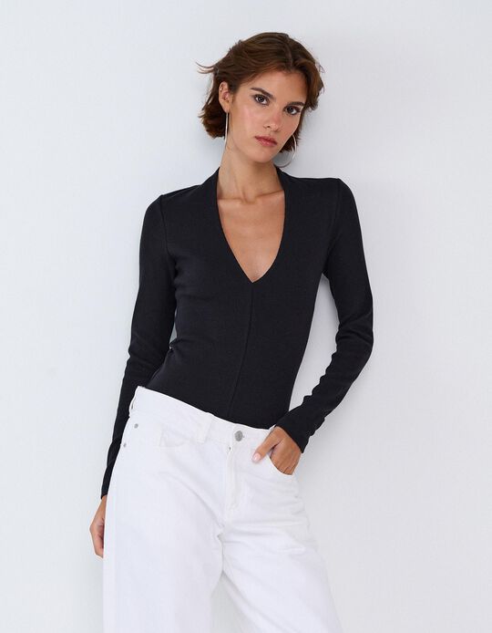 Comprar Online Body De Manga Comprida, Mulher, Preto