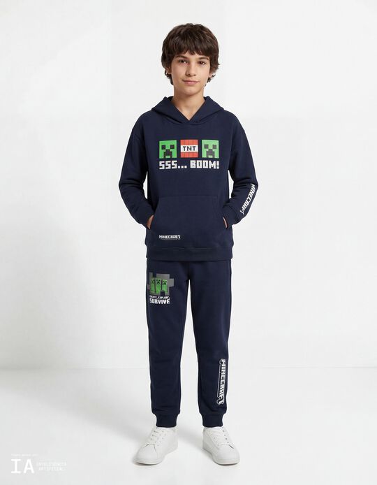 Comprar Online Cal&ccedil;as Jogging de Felpa 'Minecraft', Menino, Azul Escuro