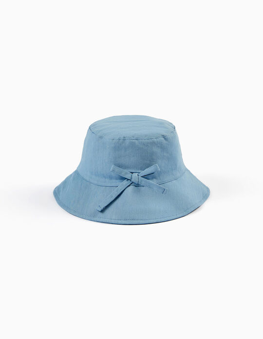 Medium Brim Hat for Babies and Girls, Blue