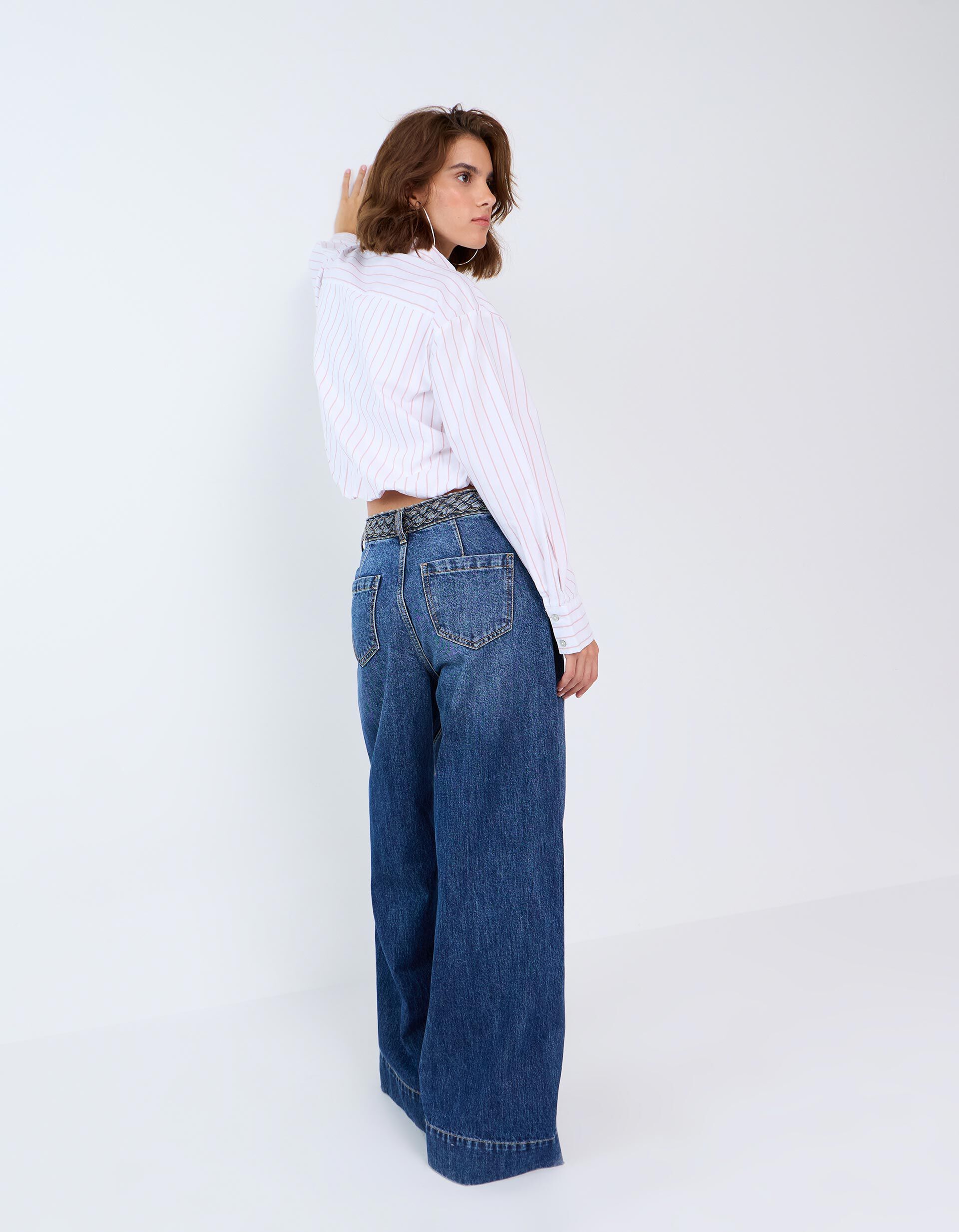 Comprar Online Cal&ccedil;as De Ganga Wide Leg, Mulher, Azul Escuro