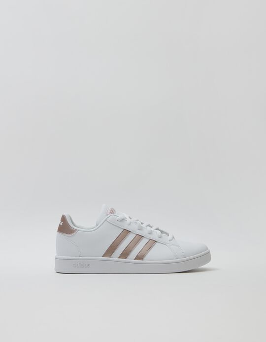 Trainers, 'Adidas Grand Court', White/Gold