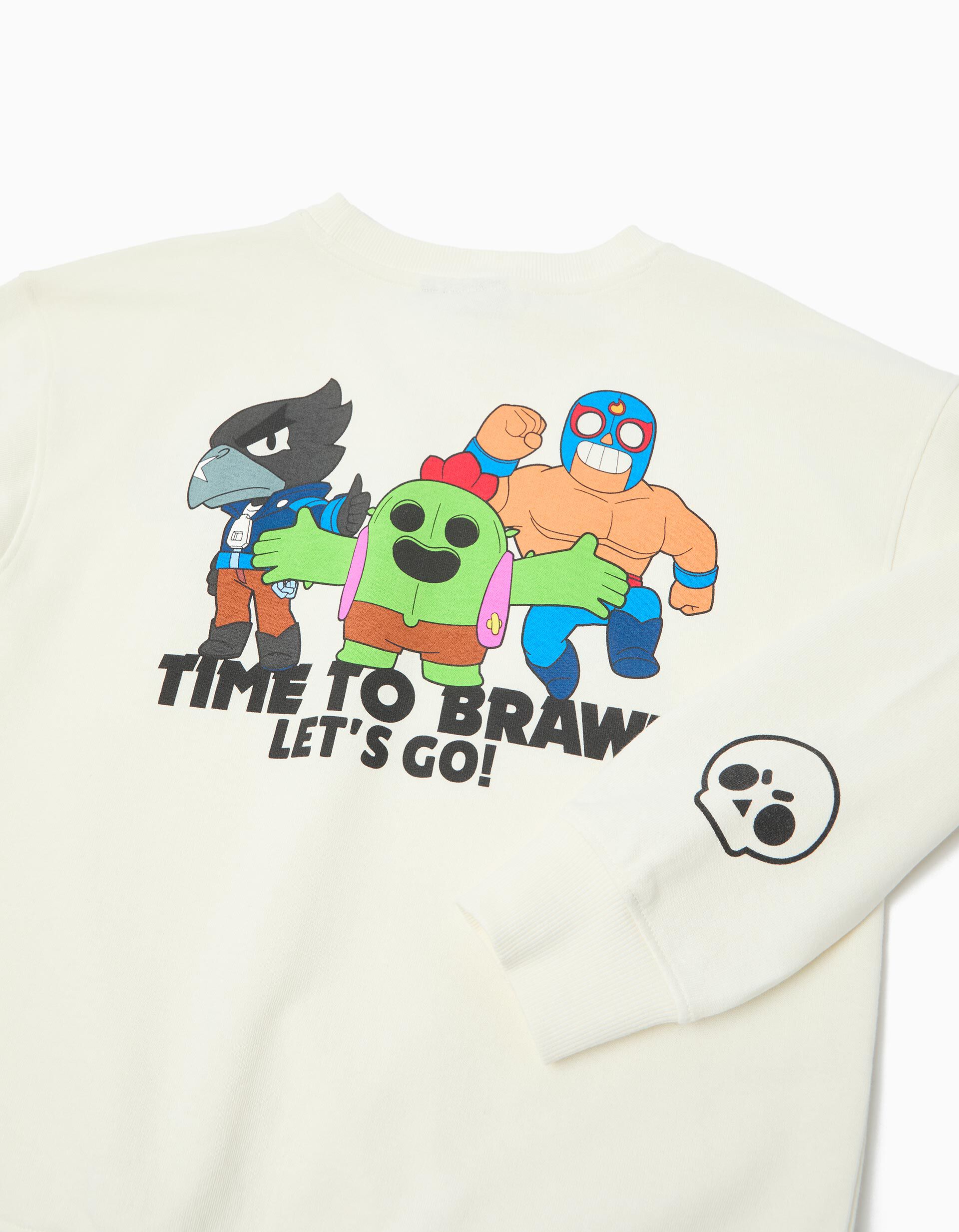 Comprar Online Sweatshirt de Felpa 'Brawl Stars', Menino, Branco