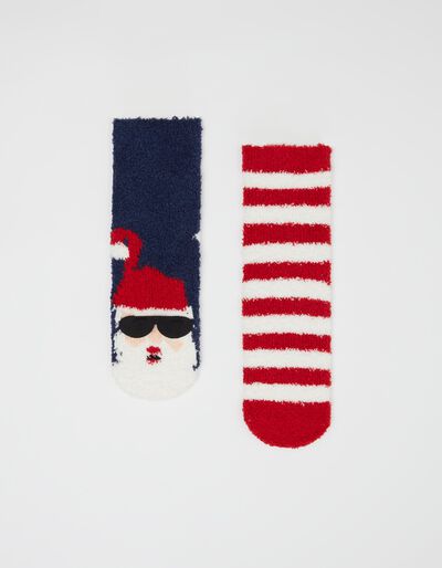 2 Pairs of Non-slip 'Christmas' Socks Pack, Women, Multicolour